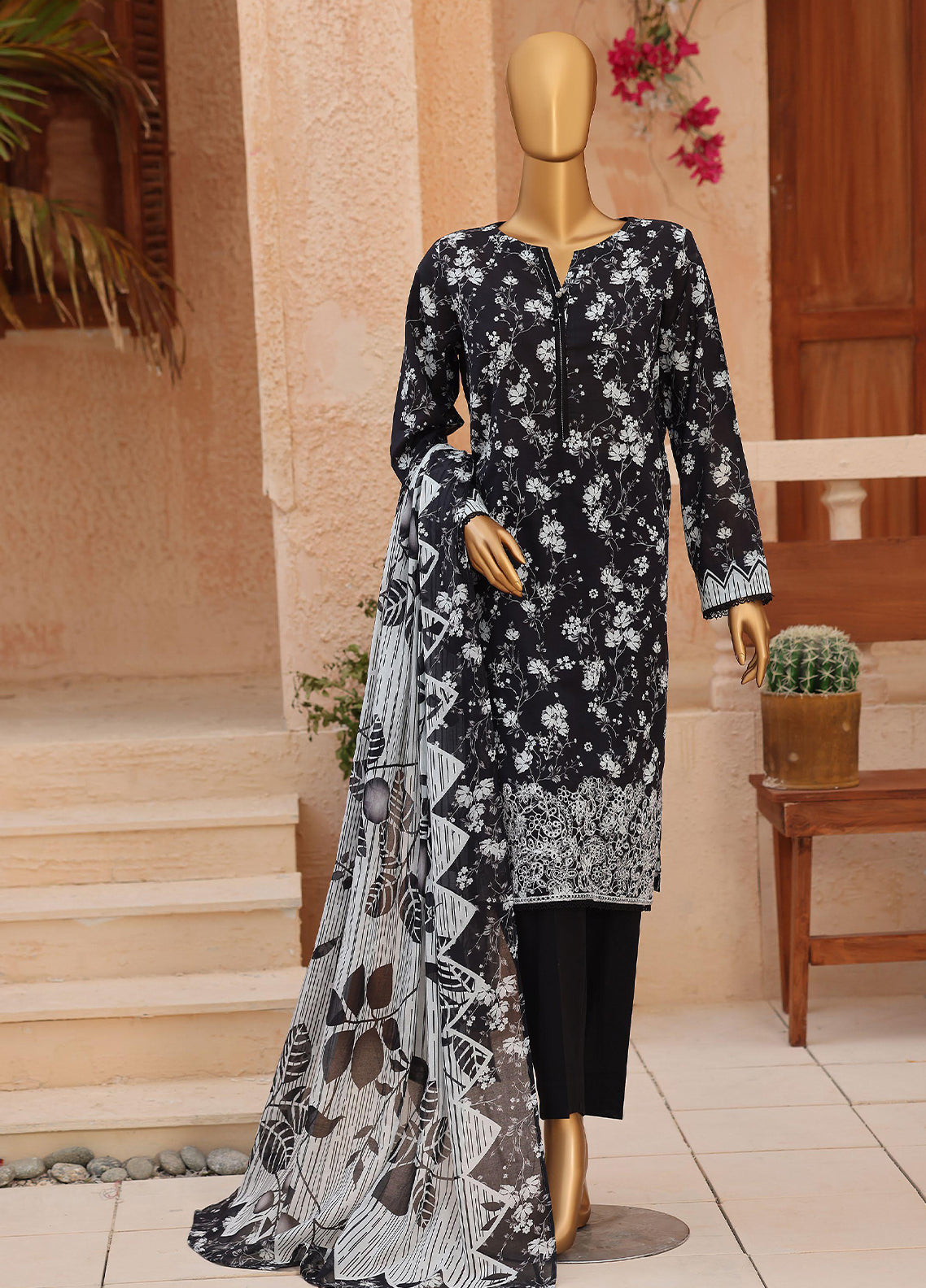 Asasa By HZ Textile Digital Printed Embroidered Lawn 3 Piece Unstitched Suit HZ26ADPE D-AEC-1297