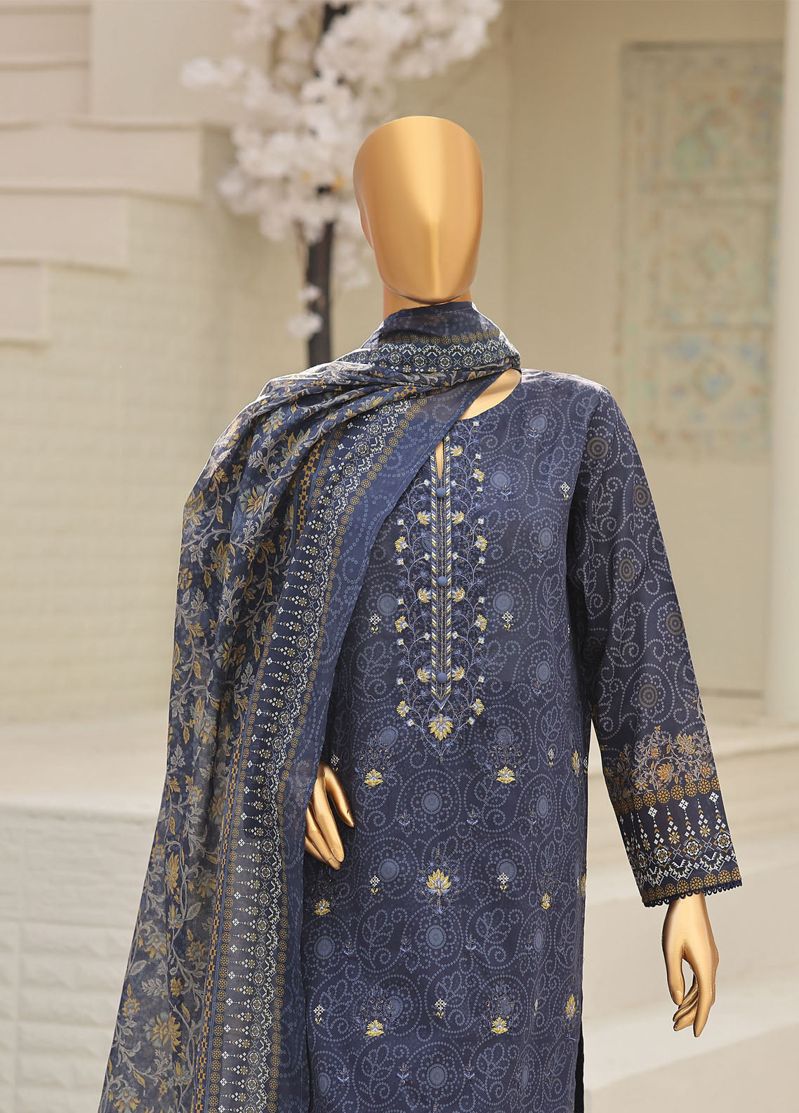 Asasa By HZ Textiles Digital Embroidered Lawn 3 Piece Unstitched Suit HZ26ADPEL D-ACE-1005
