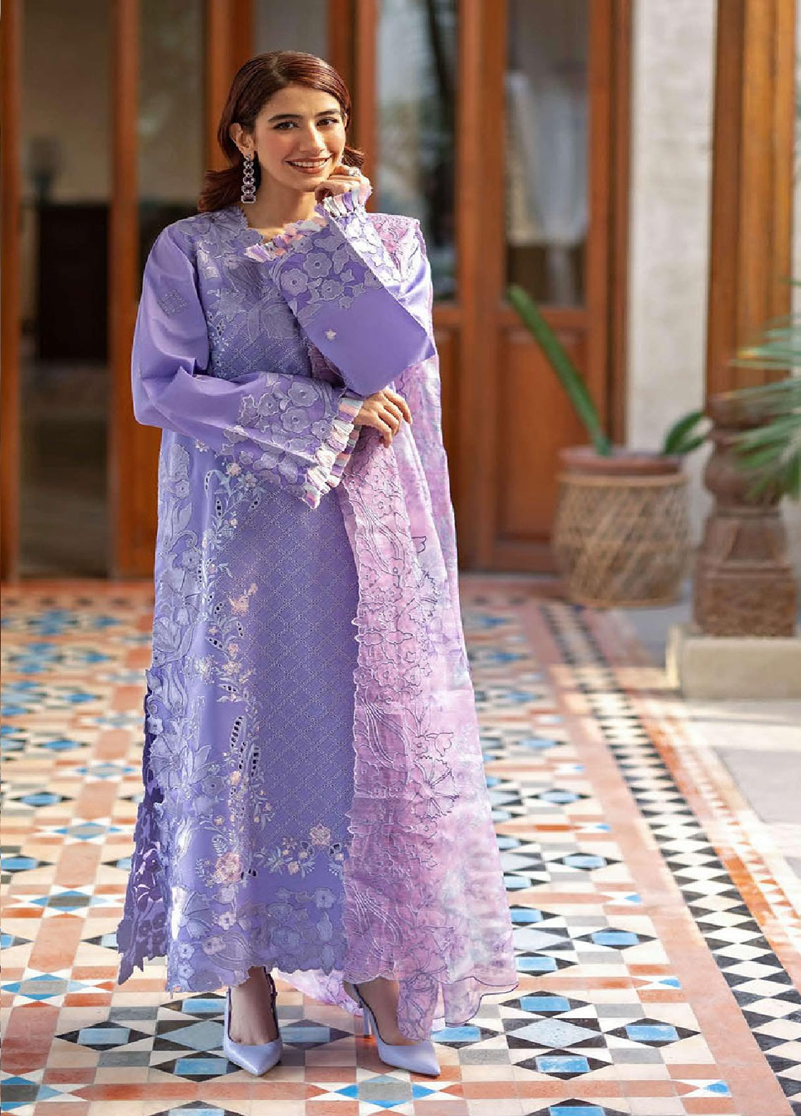 Astoria By Mushq Festive Embroidered Lawn 3 Piece Unstitched Suit MQ26AFL D-05 NOCTELLE