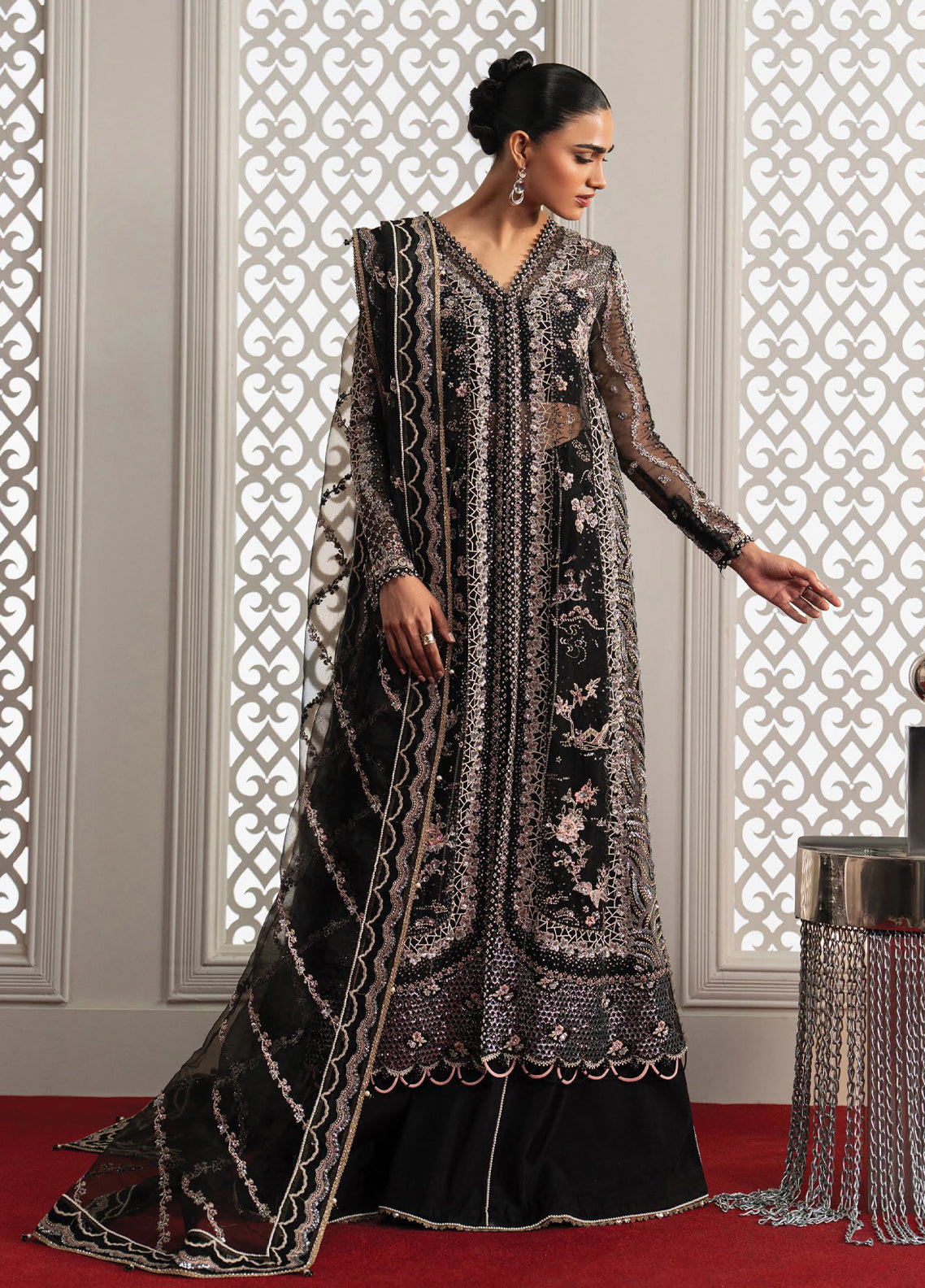 Aure By Afrozeh Formals Embroidered Organza 3 Piece Unstitched Suit AF26AF D-1231 MAGNIFIQUE
