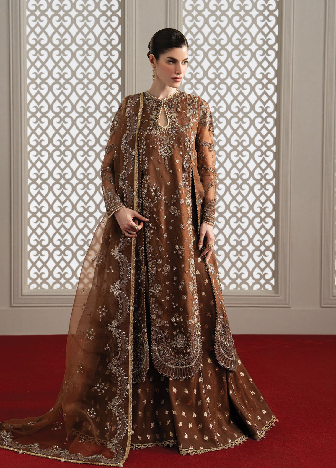 Aure By Afrozeh Formals Embroidered Organza 3 Piece Unstitched Suit AF26AF D-1236 ISADORA