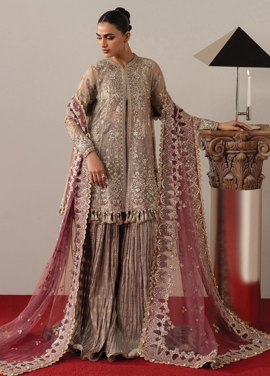 Aure By Afrozeh Formals Embroidered Organza 3 Piece Unstitched Suit AF26AF D-1238 GILDED GRACE