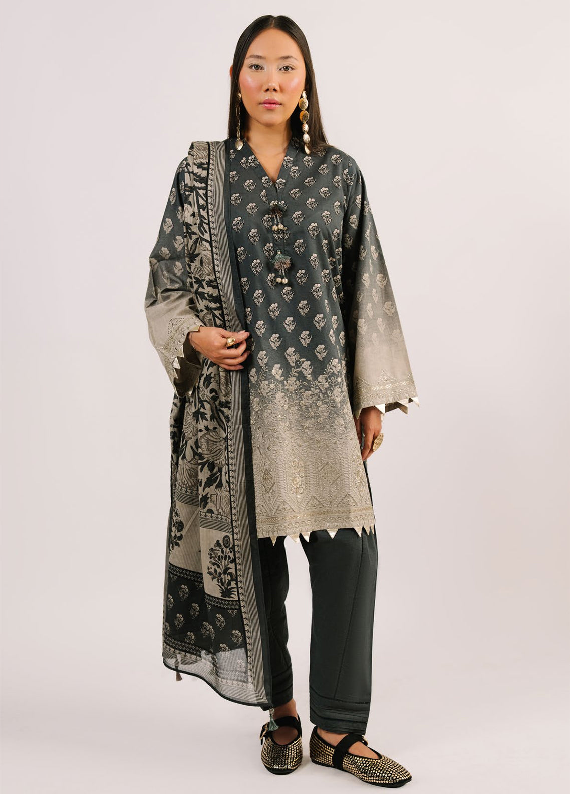 Autumn Parade By Gul Ahmed Embroidered Cotton 3 Piece Unstitched Suit GA26APMS D-DN-62061