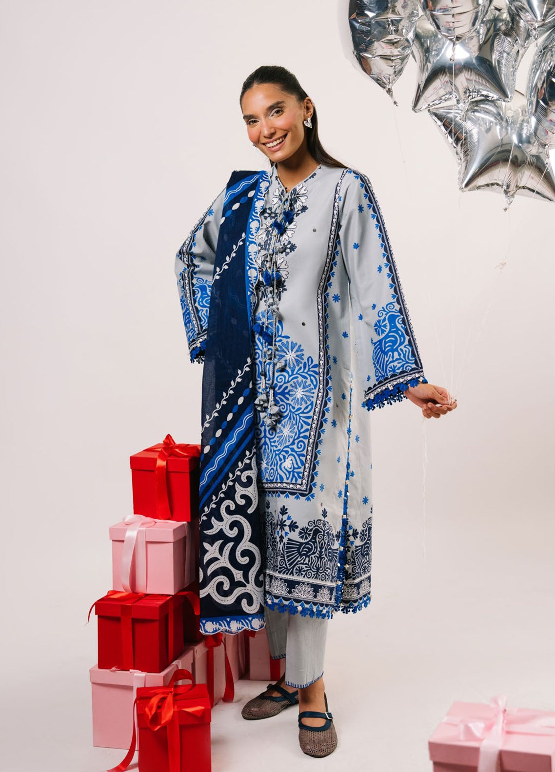 Autumn Parade By Gul Ahmed Embroidered Cotton 3 Piece Unstitched Suit GA26APMS D-DN-62063