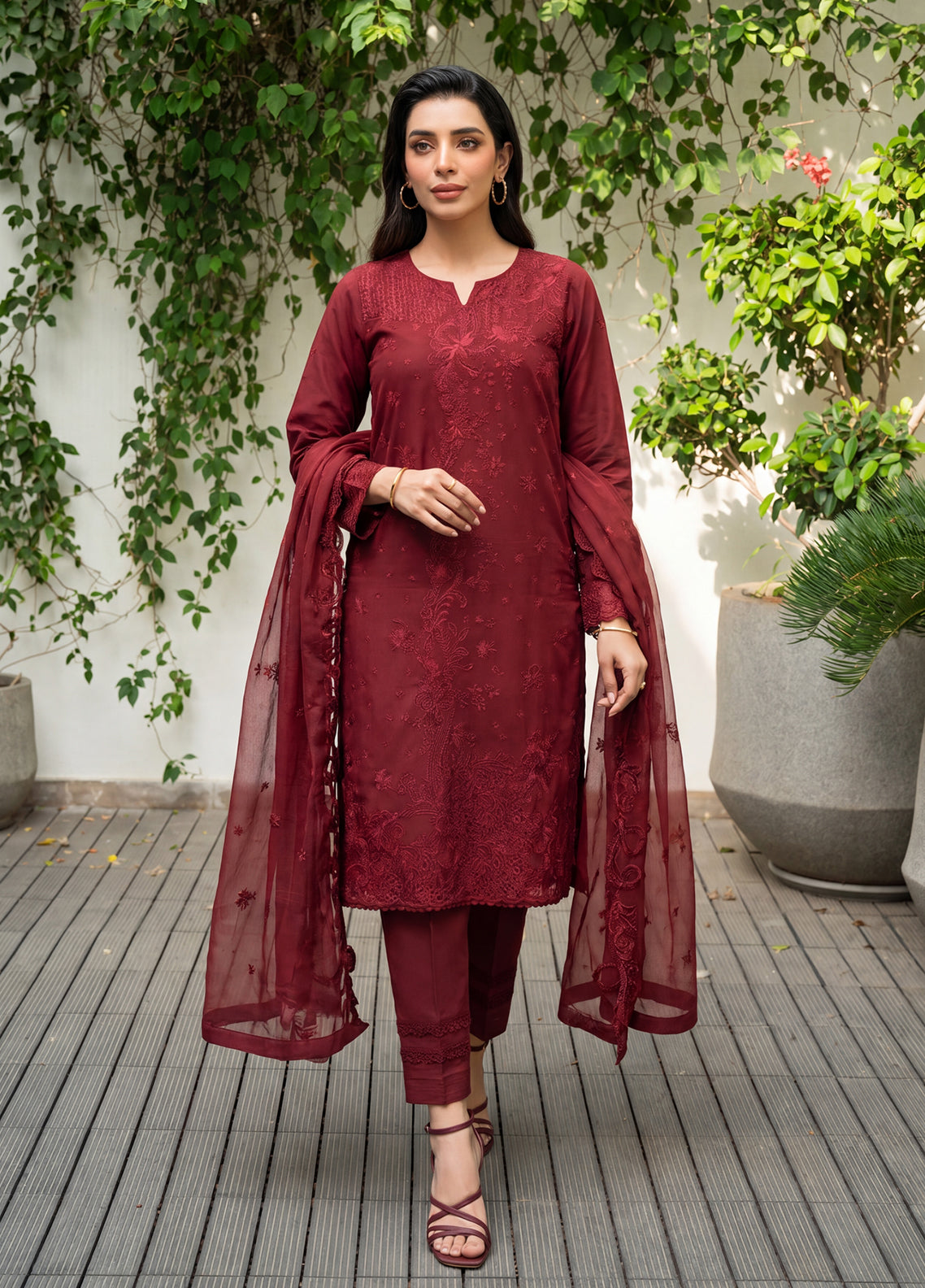 Ayra By Soghat Creation Chikankari Embroidered Lawn 3 Piece Unstitched Suit SC26ACEL D-01