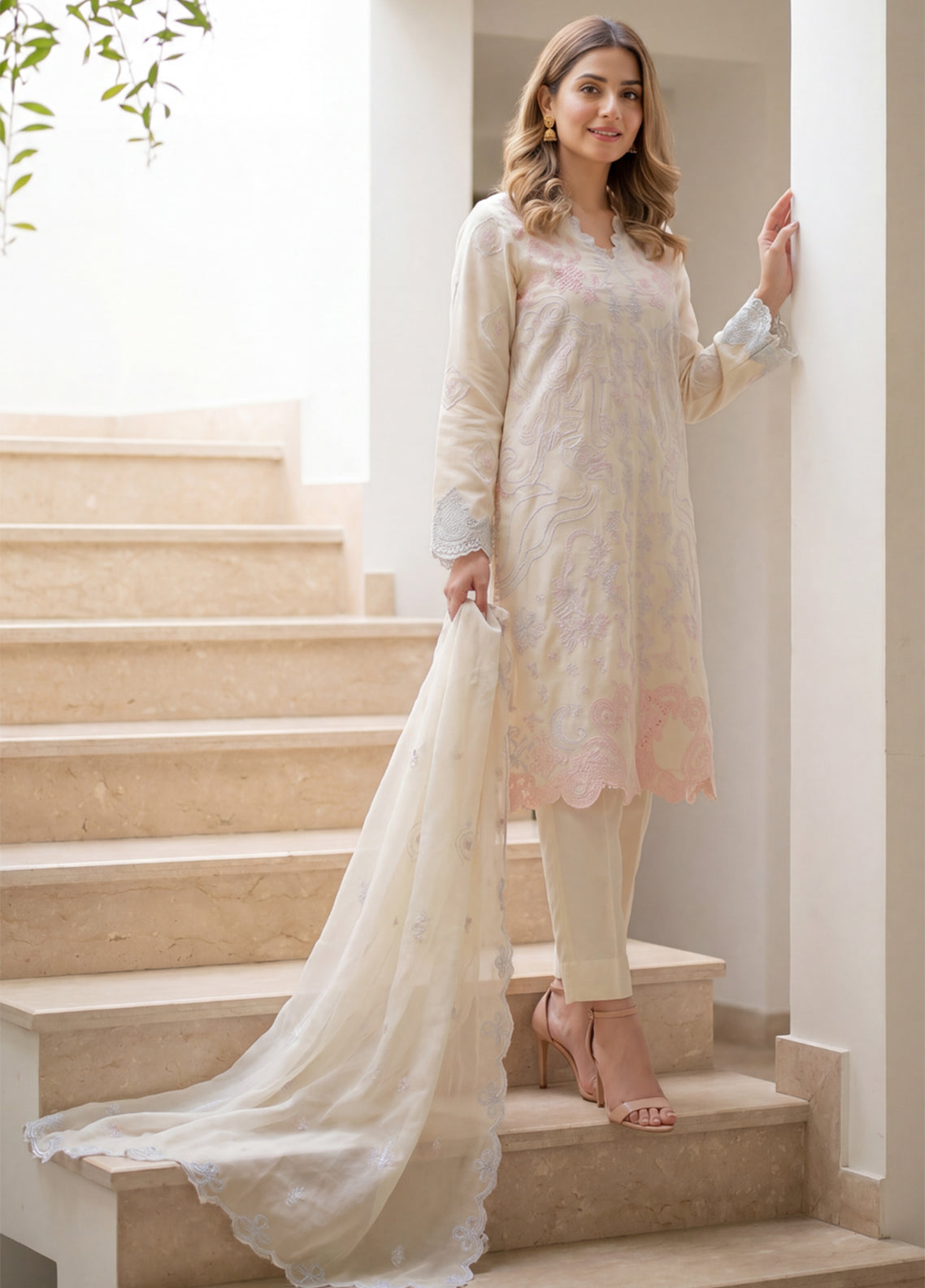 Ayra By Soghat Creation Chikankari Embroidered Lawn 3 Piece Unstitched Suit SC26ACEL D-06