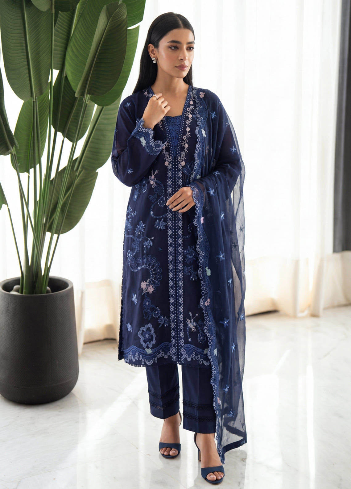 Ayra By Soghat Creation Chikankari Embroidered Lawn 3 Piece Unstitched Suit SC26ACEL D-08
