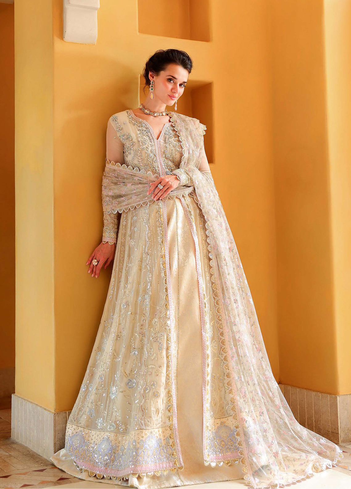 Bachelorette Chronicles By Mushq Embroidered Chiffon 3 Piece Unstitched Suit MQ26BCC D-09 BLUSH HOUR