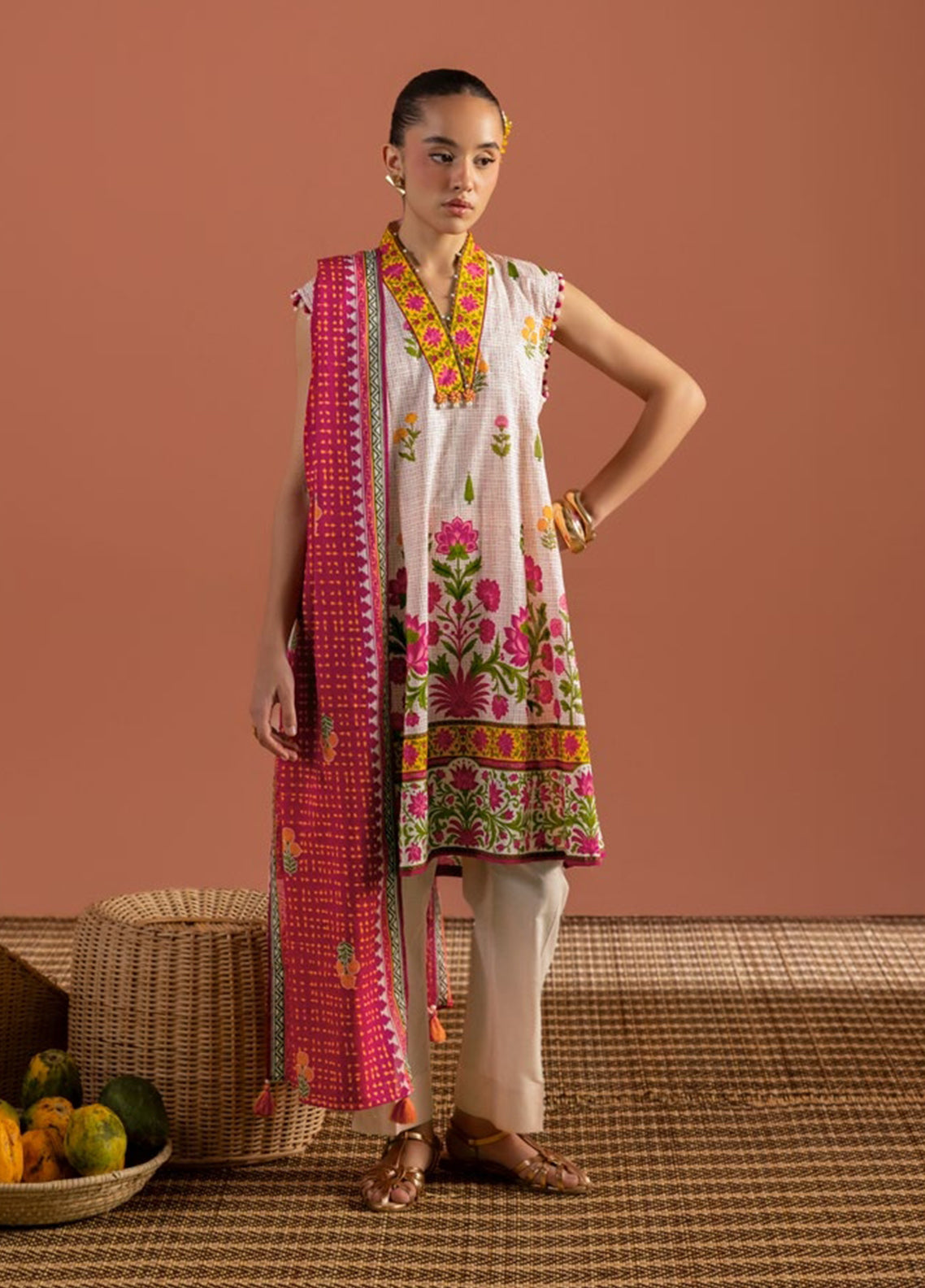 Bagheecha By Gul Ahmed Printed Lawn 3 Piece Unstitched Suit GA26BS D-CL-62408