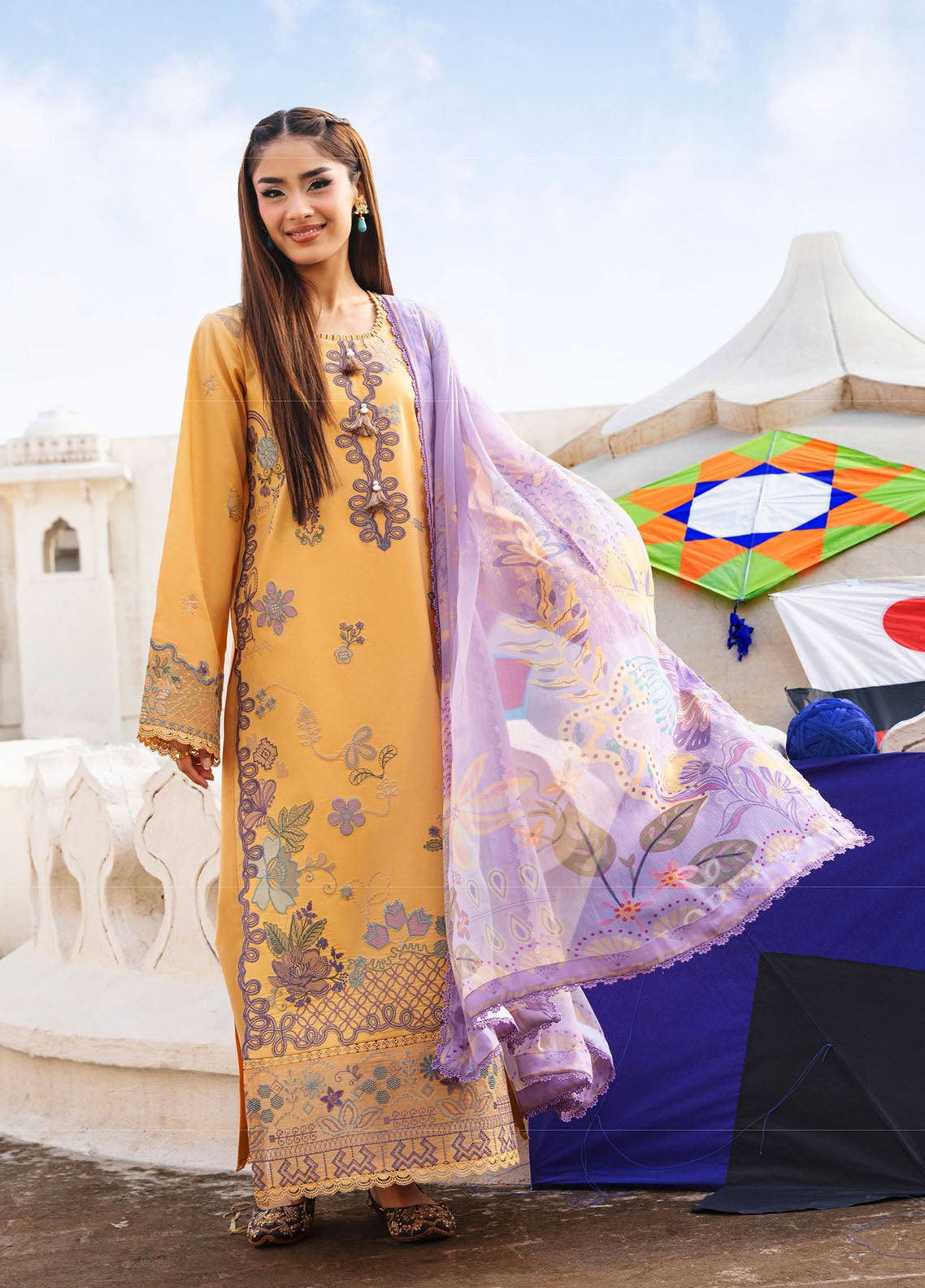 Basant By Florent Embroidered Lawn 3 Piece Unstitched Suit FL26BS FBC-1B
