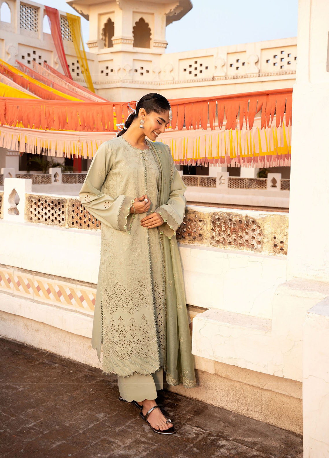 Basant By Florent Embroidered Lawn 3 Piece Unstitched Suit FL26BS FBC-3A