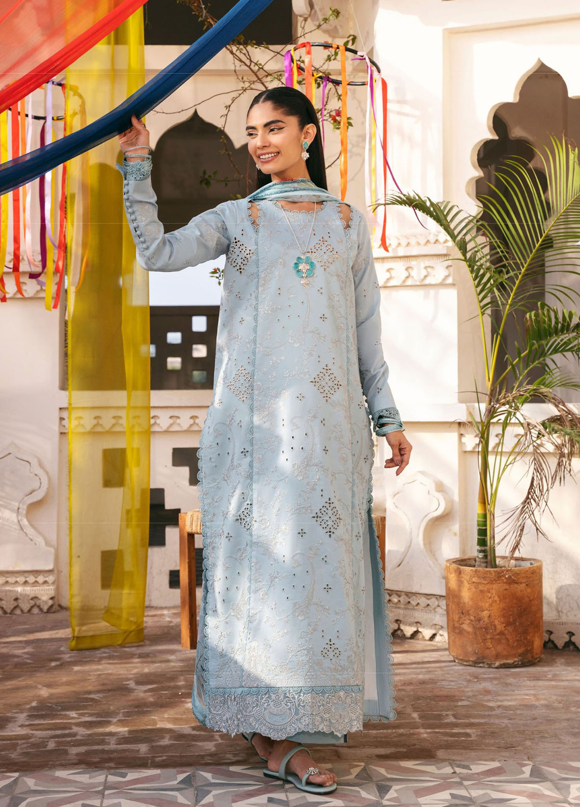 Basant By Florent Embroidered Lawn 3 Piece Unstitched Suit FL26BS FBC-4B