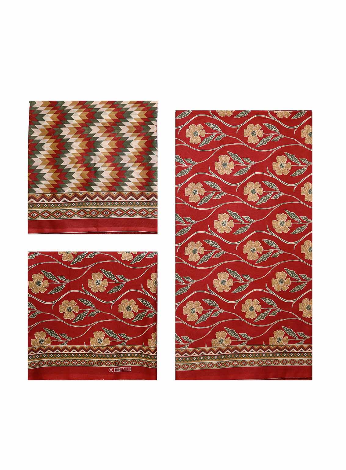 Bin Saeed Digital Printed Cotton Suits Unstitched 3 Piece - BS25C 113