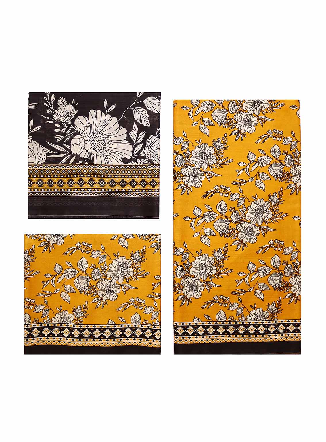 Bin Saeed Digital Printed Cotton Suits Unstitched 3 Piece - BS25C ALL24