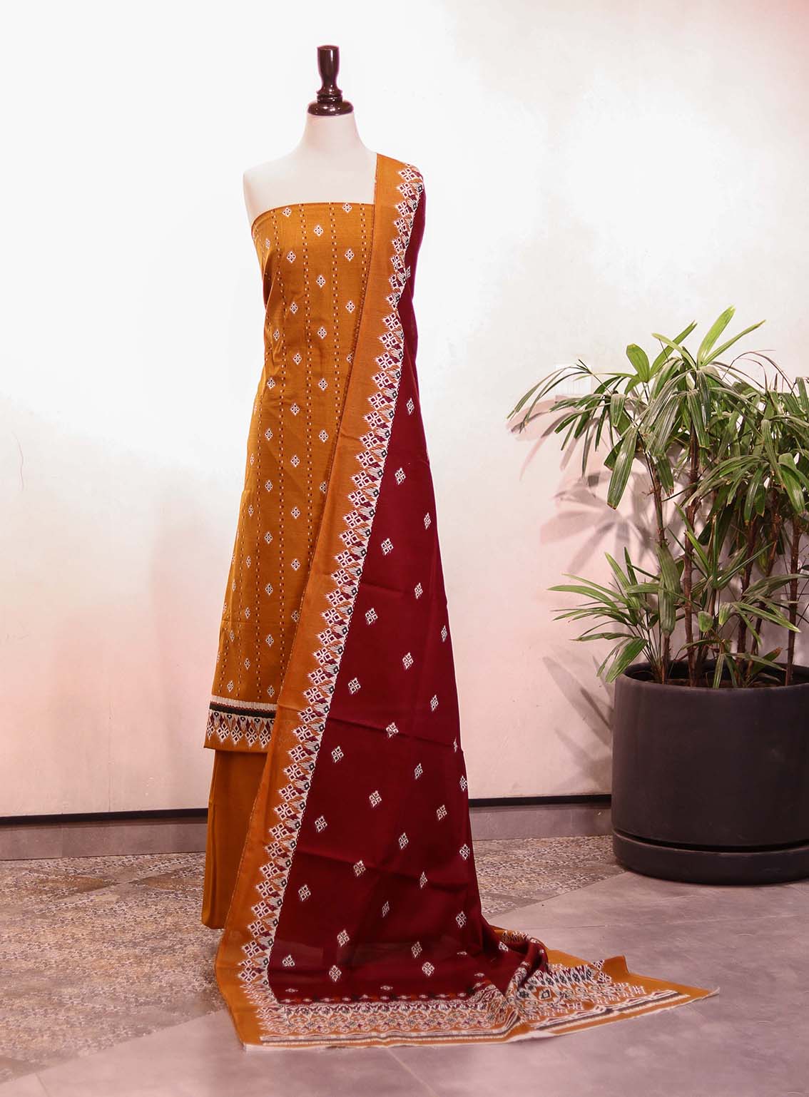 Bin Saeed Printed Khaddar Suits Unstitched 3 Piece - BS25K 210