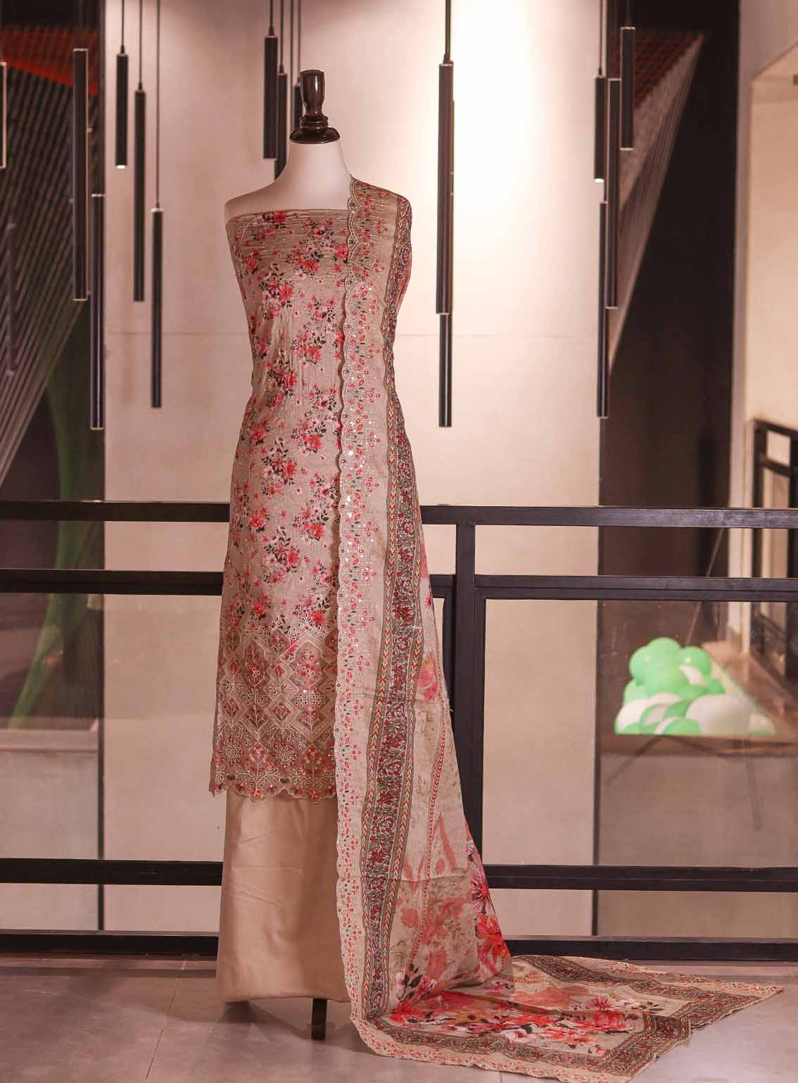 Bin Saeed Digital Embroidered Lawn 3 Piece Unstitched Suit BS26DEL D-973