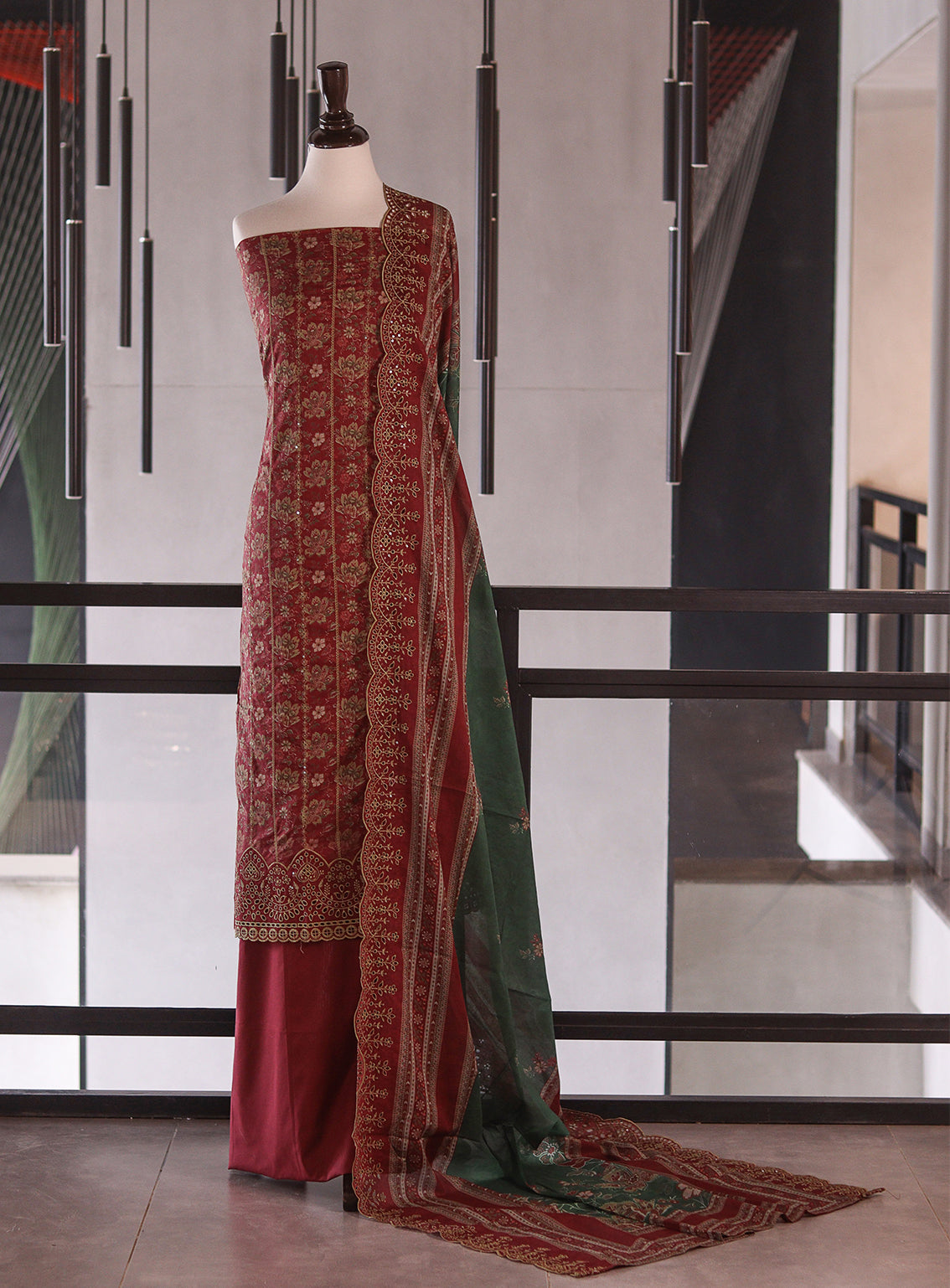 Bin Saeed Digital Embroidered Lawn 3 Piece Unstitched Suits BS26DEL D-807