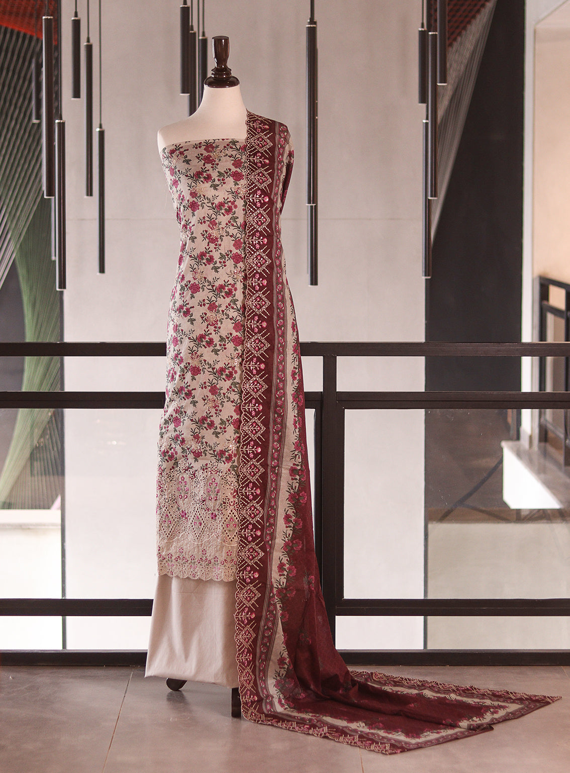 Bin Saeed Digital Embroidered Lawn 3 Piece Unstitched Suits BS26DEL D-813