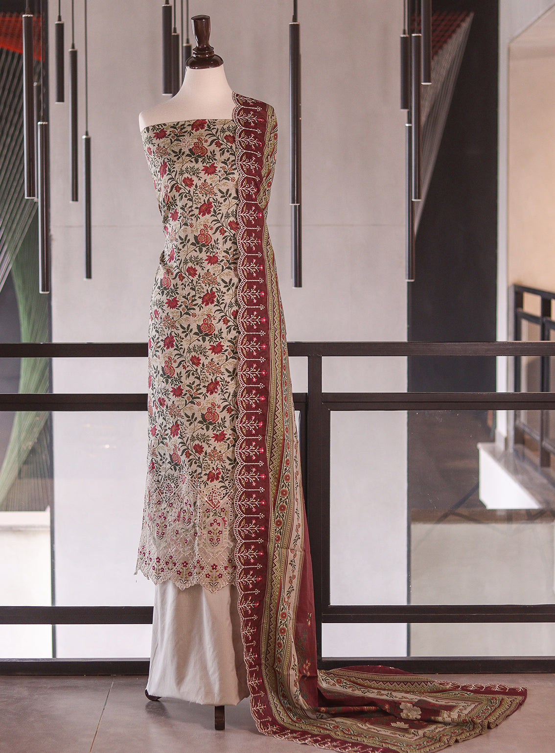 Bin Saeed Digital Embroidered Lawn 3 Piece Unstitched Suits BS26DEL D-814