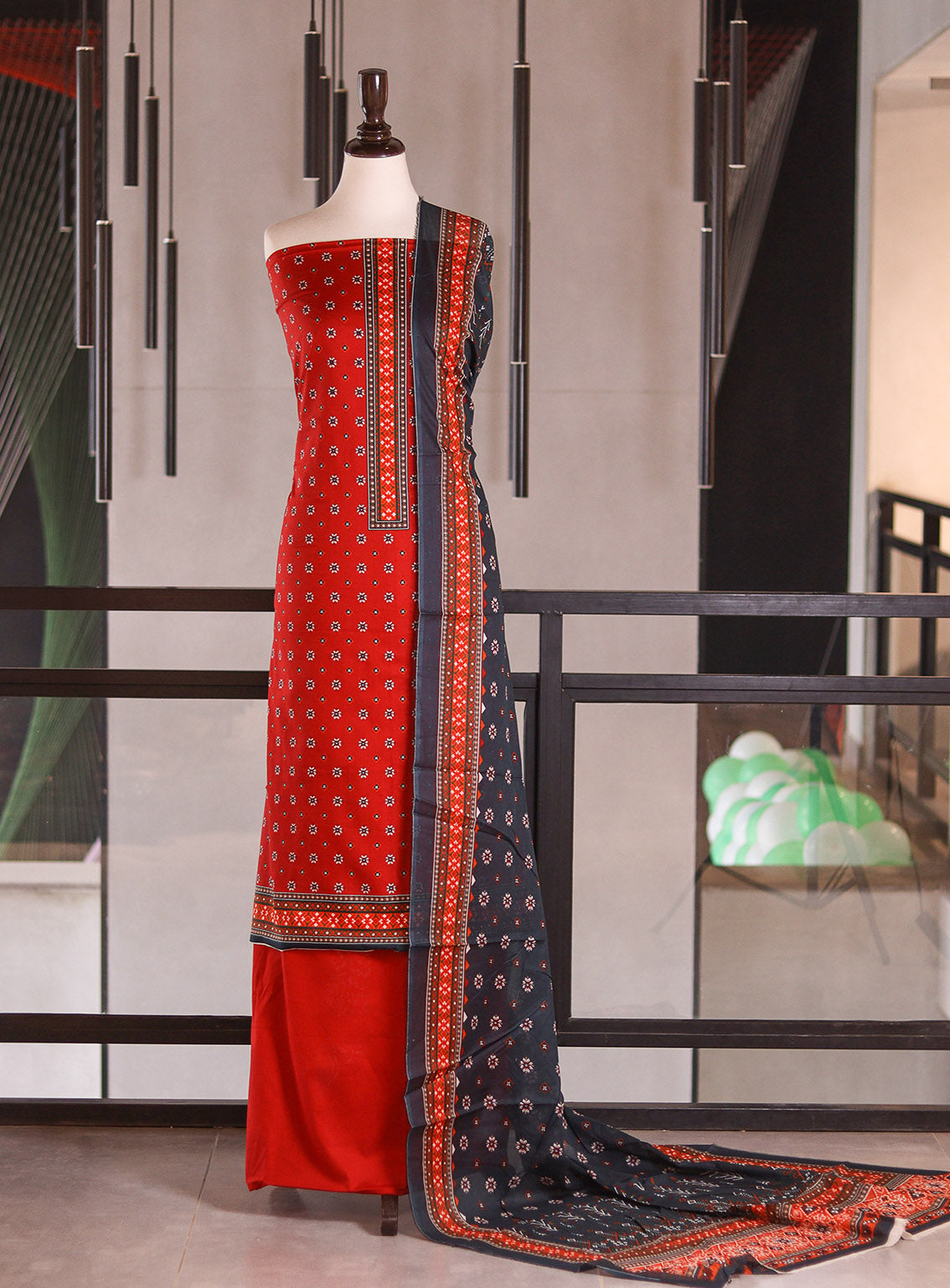Bin Saeed Digital Printed Cotton 3 Piece Unstitched Suit BS26DPL D-111