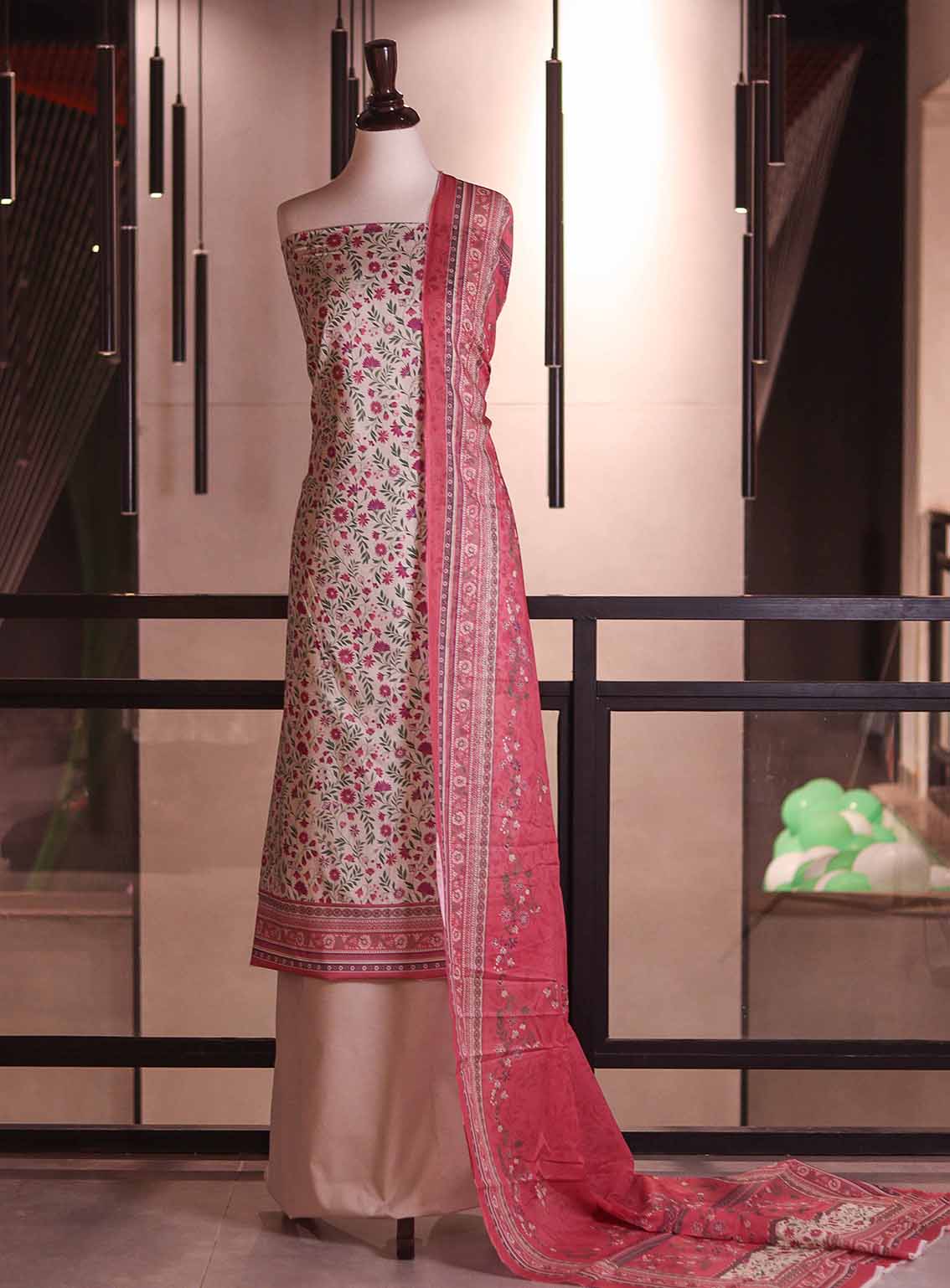 Bin Saeed Digital Printed Cotton 3 Piece Unstitched Suits BS26DPL D-015