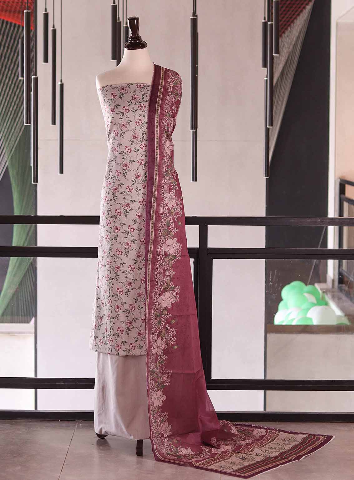 Bin Saeed Digital Printed Cotton 3 Piece Unstitched Suits BS26DPL D-022