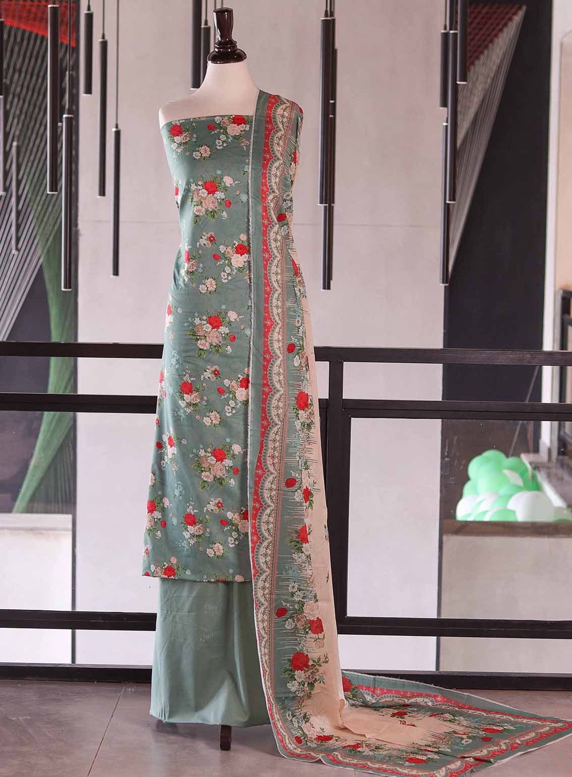 Bin Saeed Digital Printed Cotton 3 Piece Unstitched Suits BS26DPL D-031