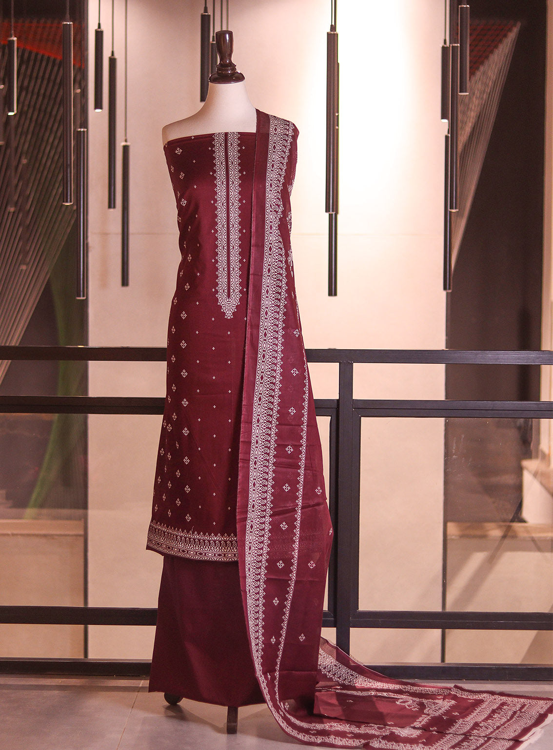 Bin Saeed Digital Printed Cotton 3 Piece Unstitched Suits BS26DPL D-124 MNWH