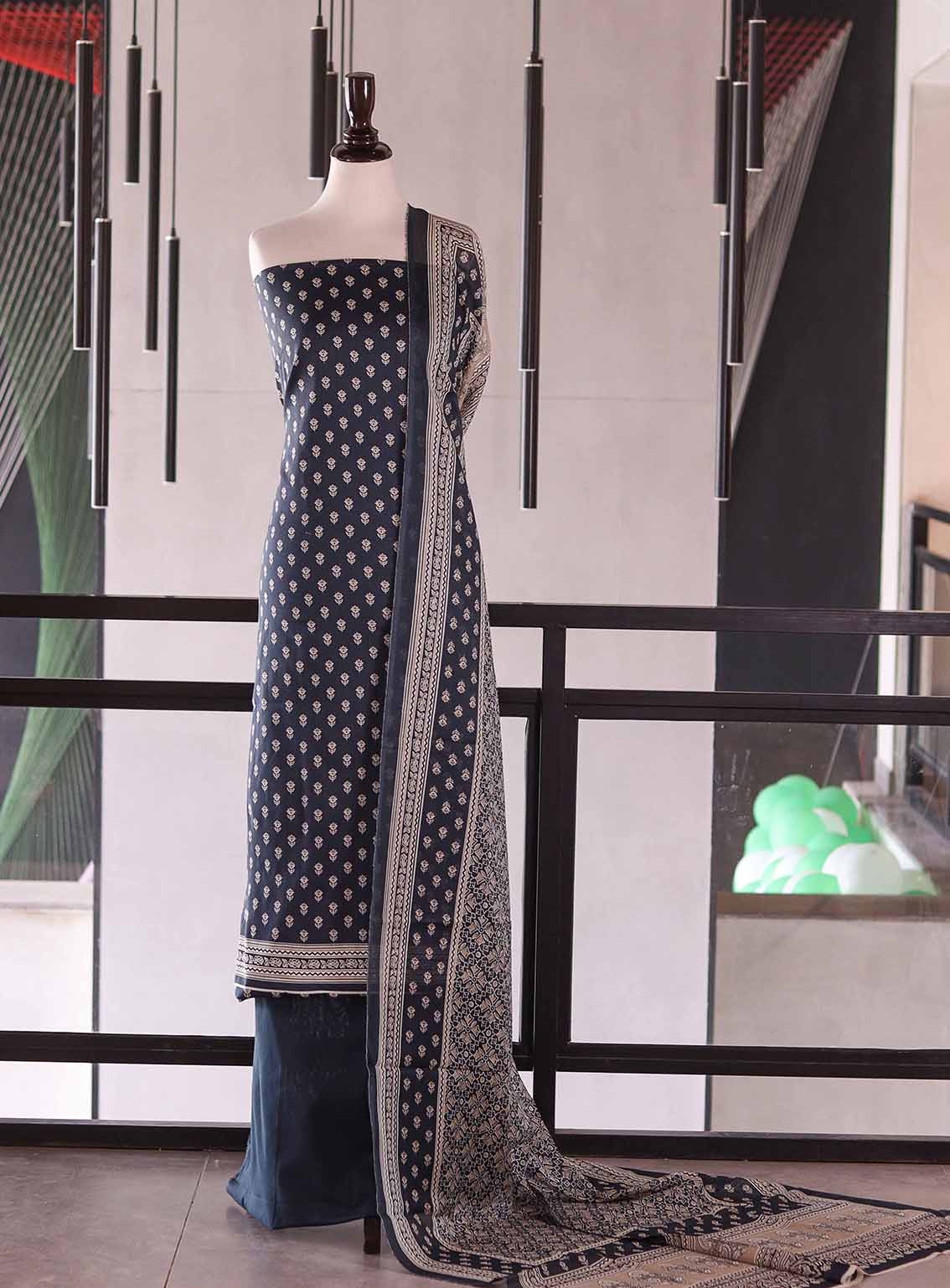 Bin Saeed Digital Printed Cotton 3 Piece Unstitched Suits BS26DPL D-134
