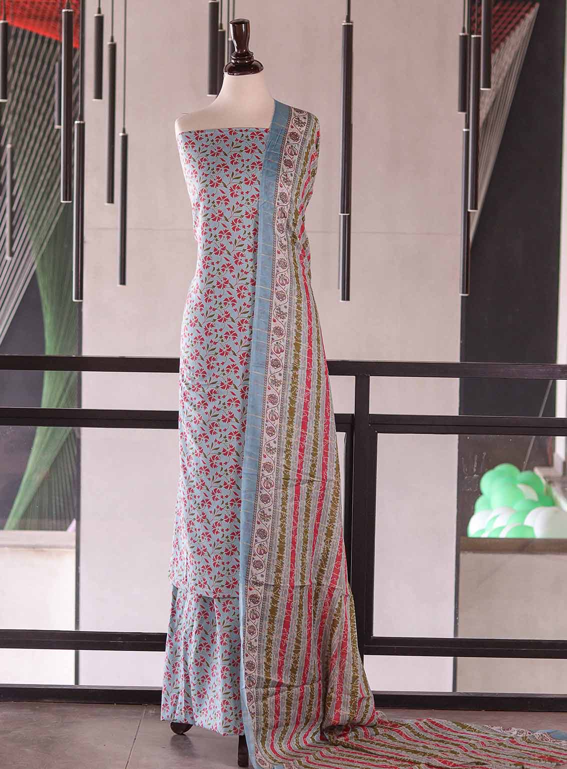 Bin Saeed Digital Printed Cotton 3 Piece Unstitched Suits BS26DPL D-ALL21
