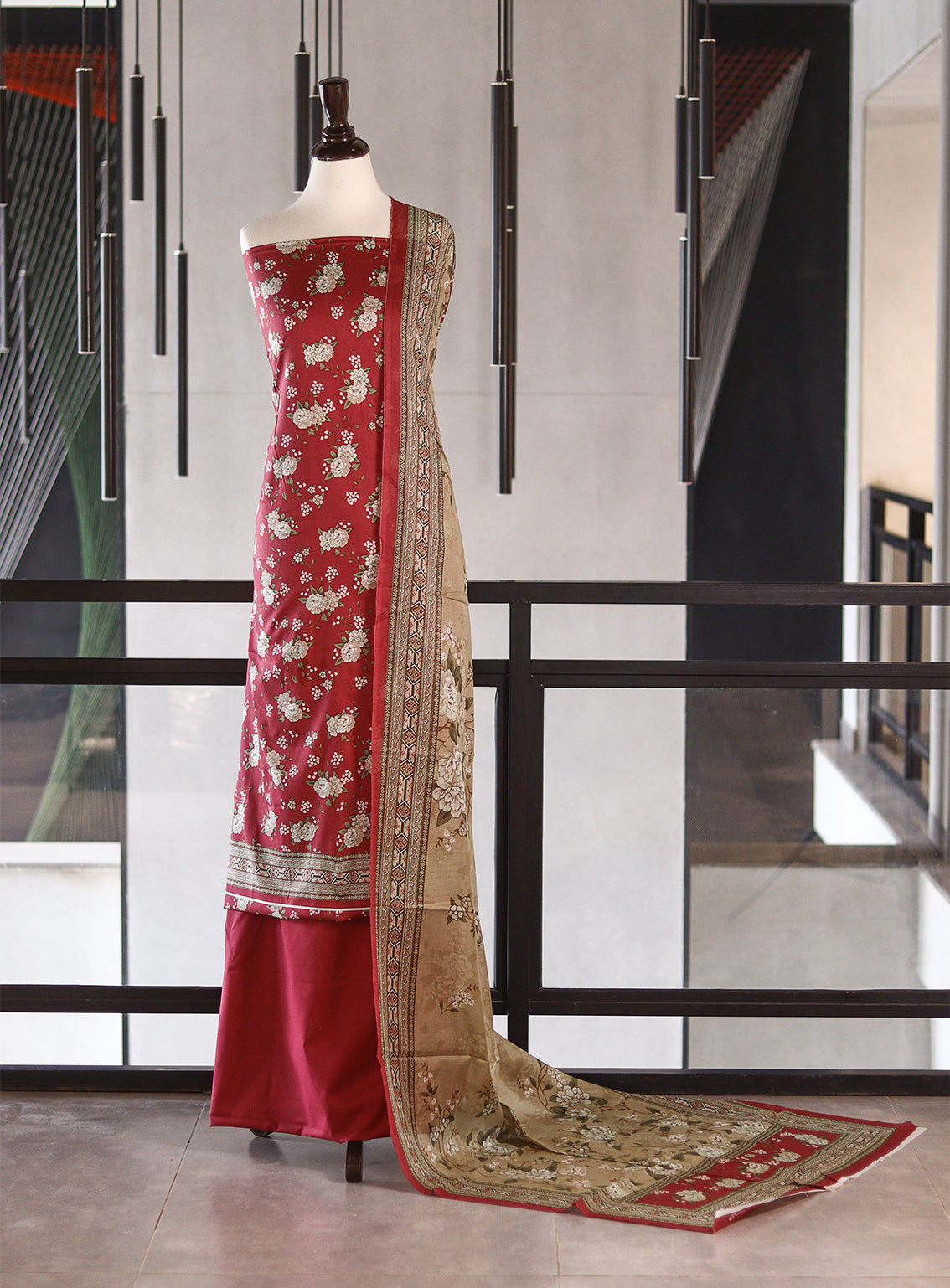 Bin Saeed Digital Printed Lawn 3 Piece Unstitched Suits BS26DPL D-199-PNK