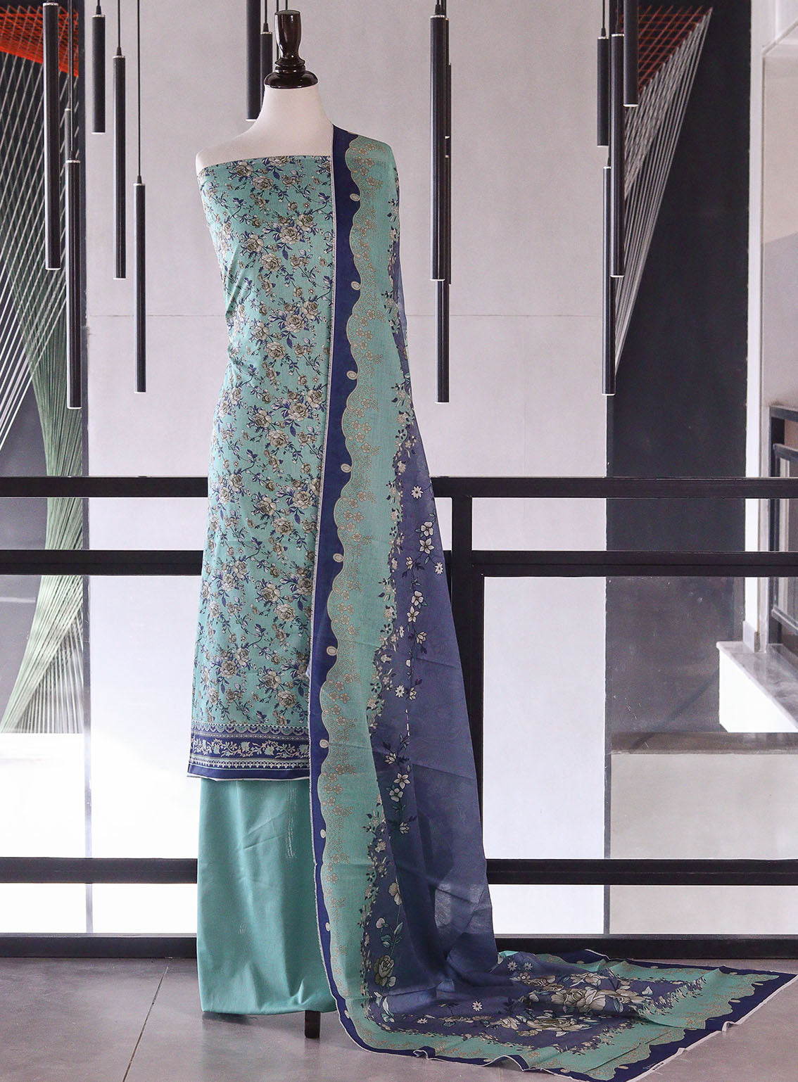 Bin Saeed Digital Printed Lawn 3 Piece Unstitched Suits BS26P D-535