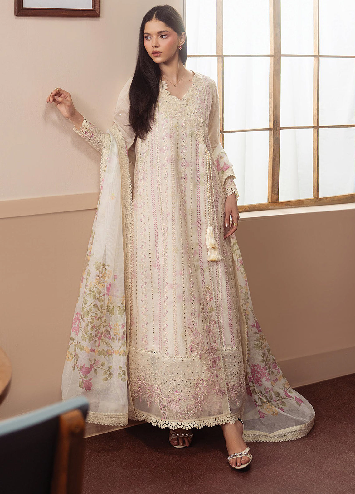Brewed By Ayzel Luxury Embroidered Lawn 3 Piece Unstitched Suit AZL26BLL D-146 MOCHAQUE