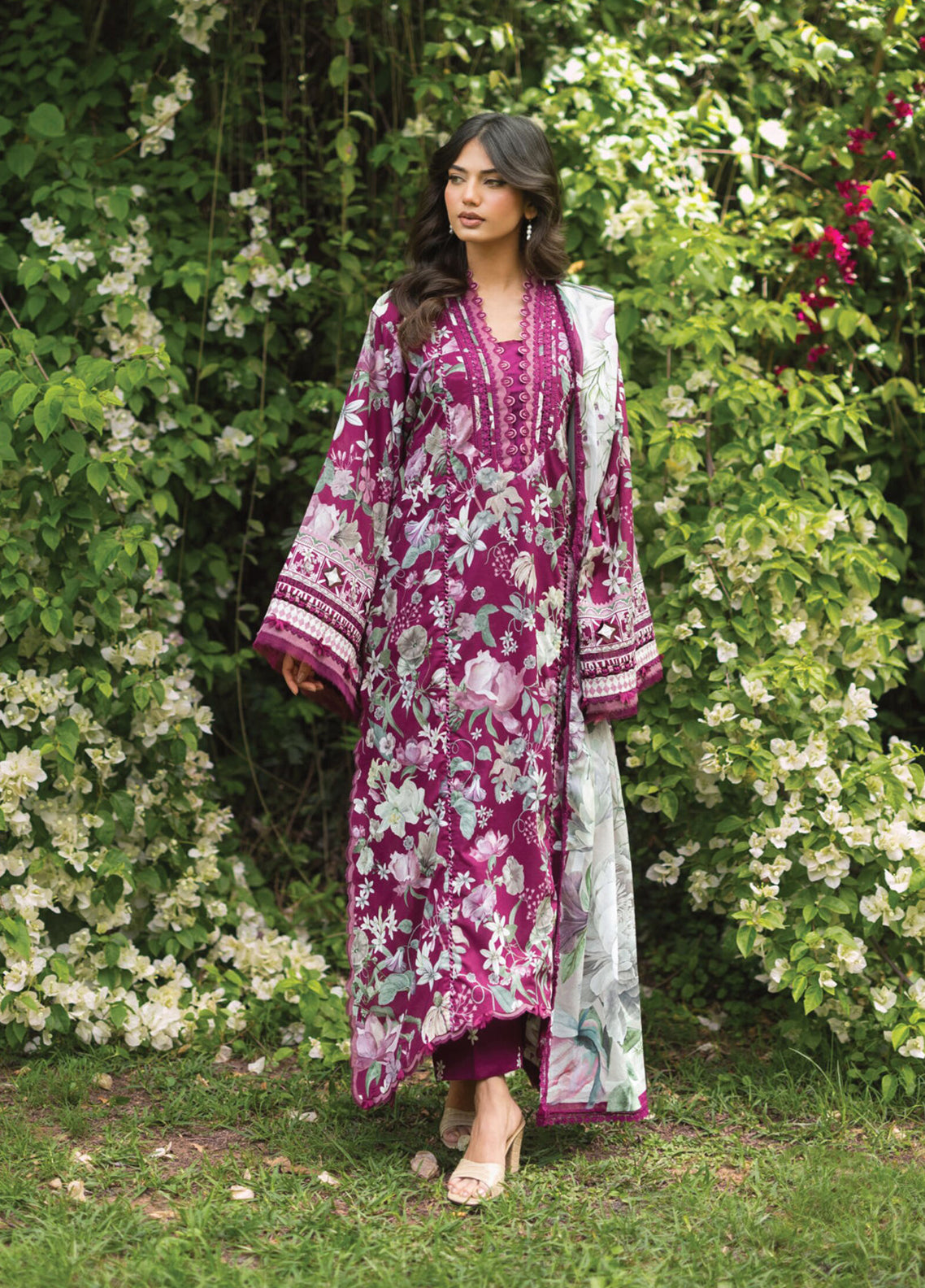 Bridgerton By Elaf Premium Printed Lawn 3 Piece Unstitched Suit EF26BP D-EPB-4B DOLCE ROSA