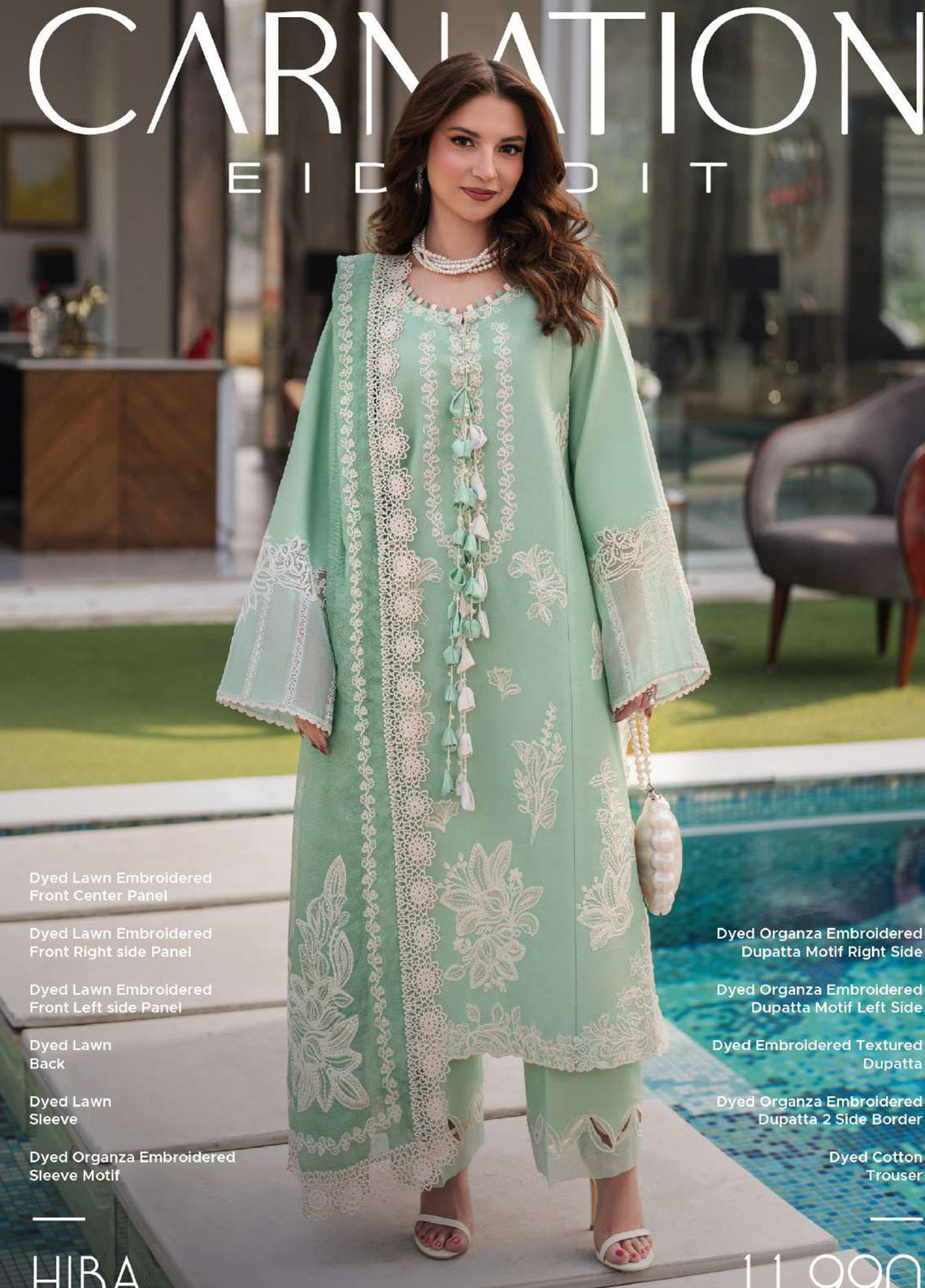 Carnation By Rang Rasiya Embroidered Lawn 3 Piece Unstitched Suit RR26CEE D-02 HIBA