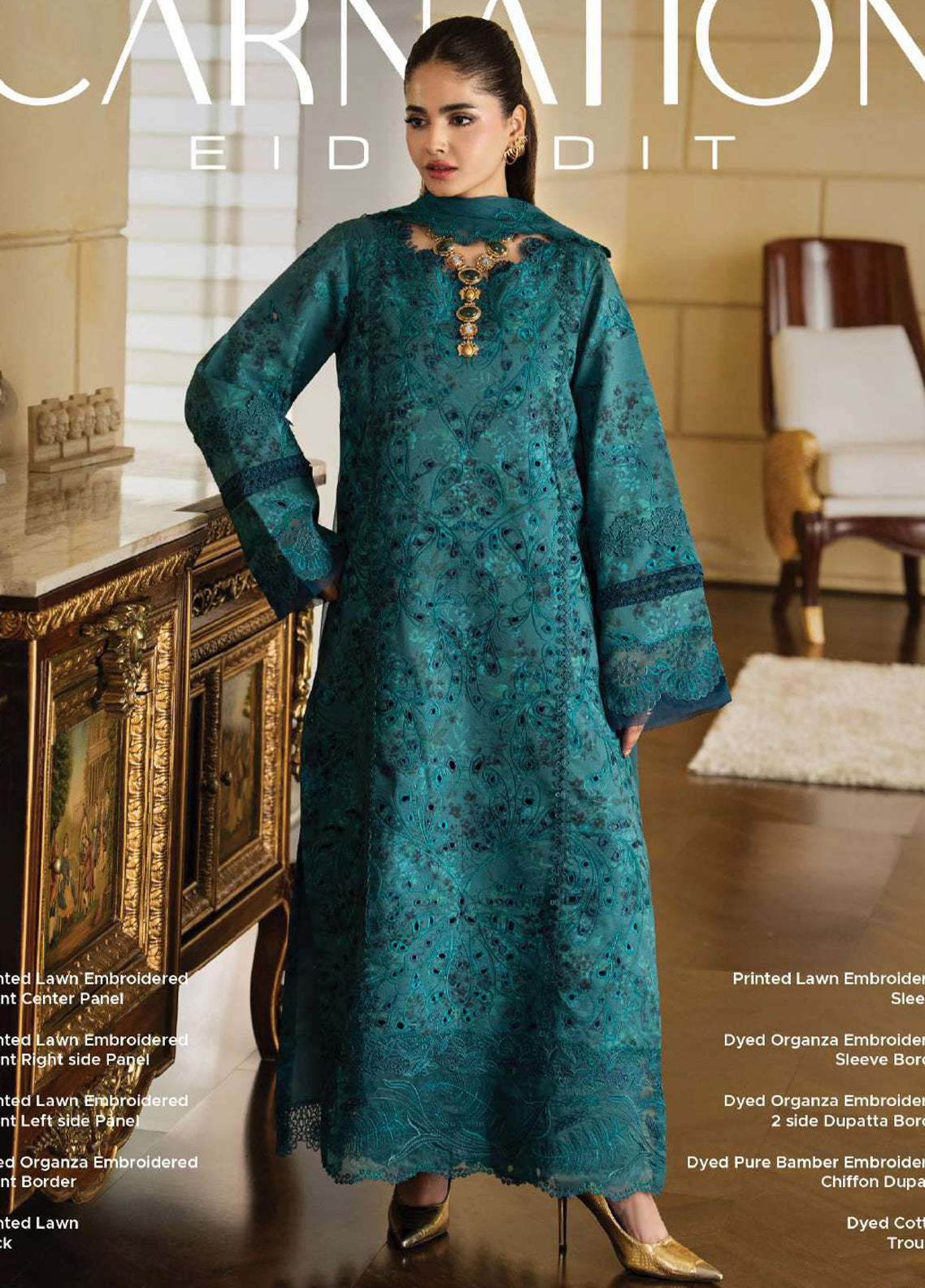 Carnation By Rang Rasiya Embroidered Lawn 3 Piece Unstitched Suit RR26CEE D-16 LIARO