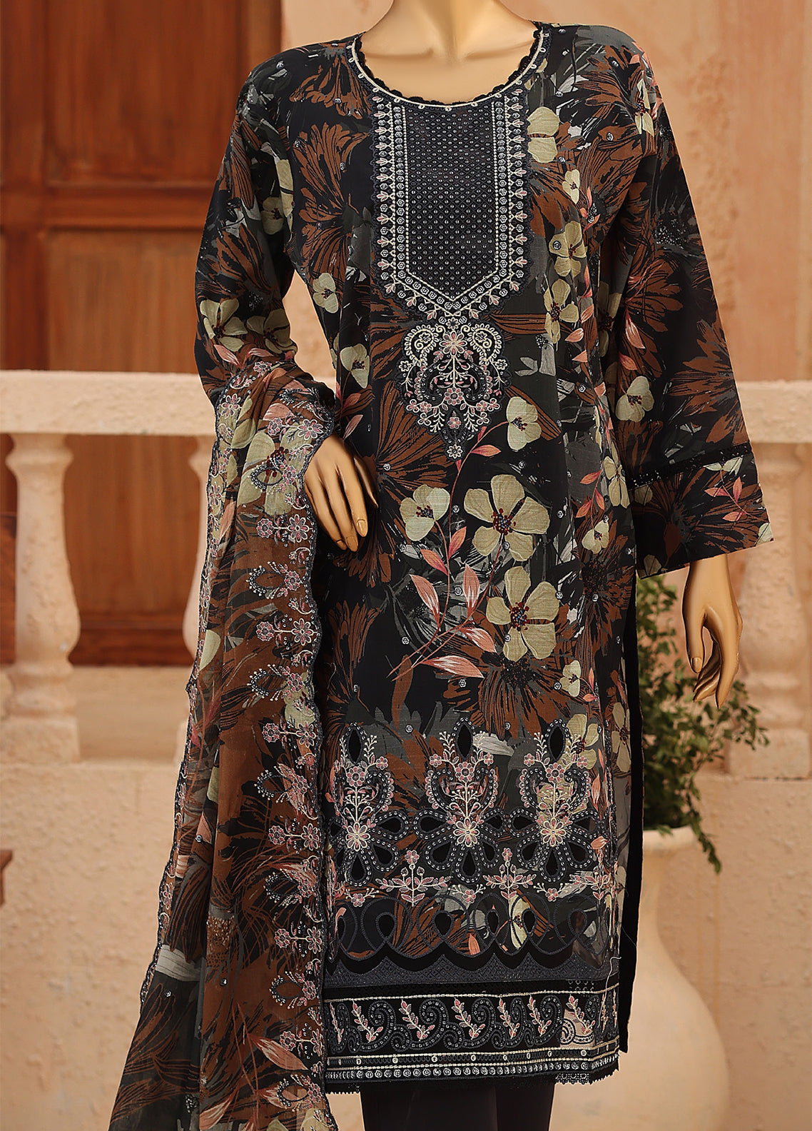 Casca By Schick Embroidered Lawn 3 Piece Unstitched Suit SDH26C D-04