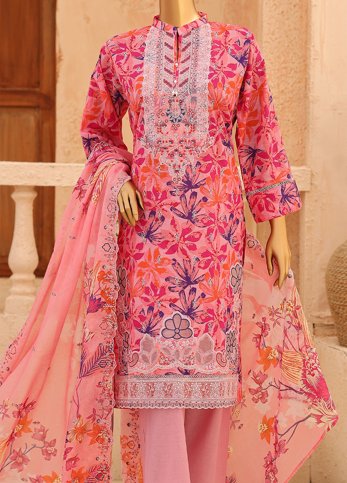 Casca By Schick Embroidered Lawn 3 Piece Unstitched Suit SDH26C D-08