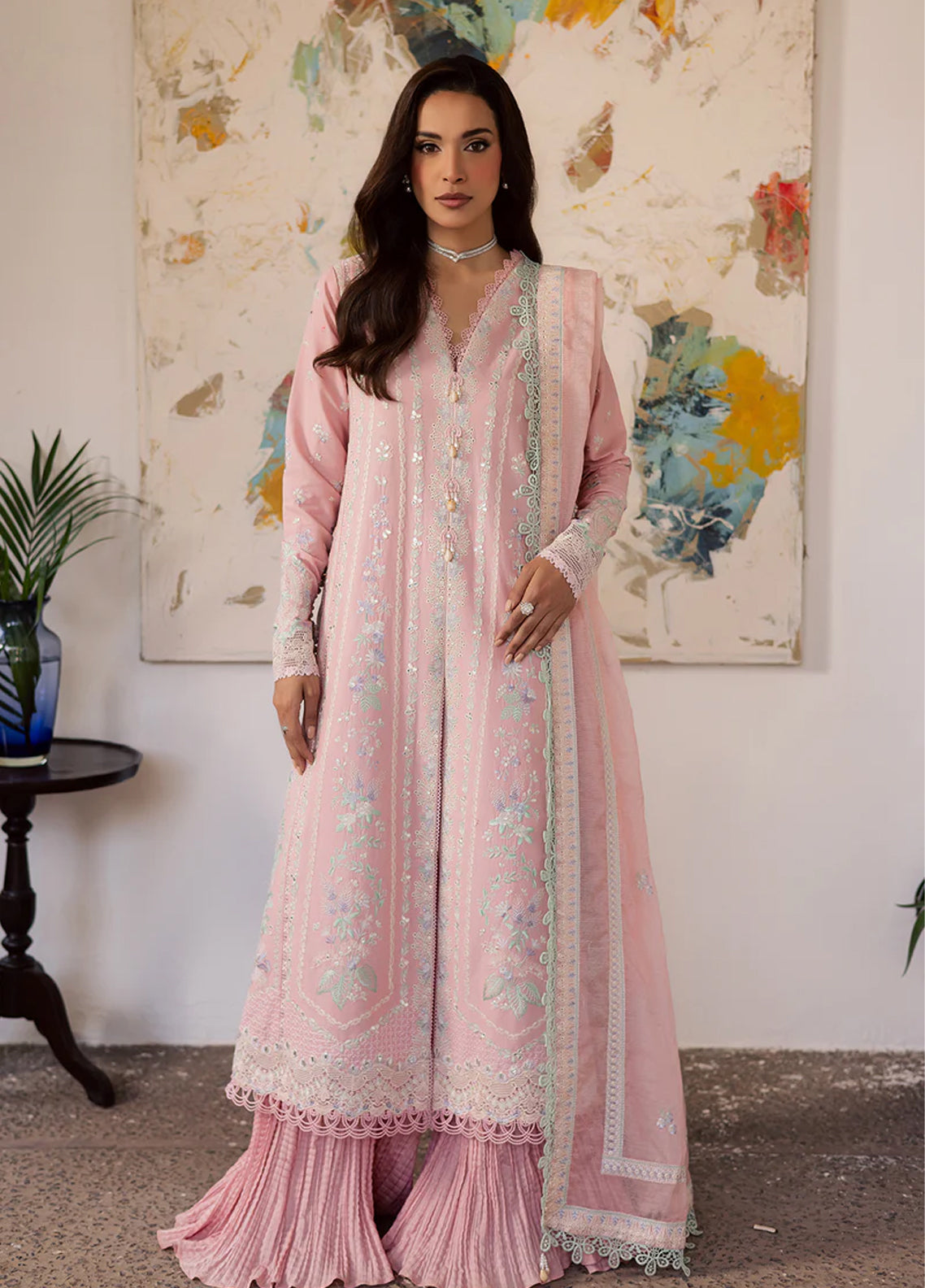 Celia By Zarposh Luxury Embroidered Lawn 3 Piece Unstitched Suit ZP26CLL D-LIYANA
