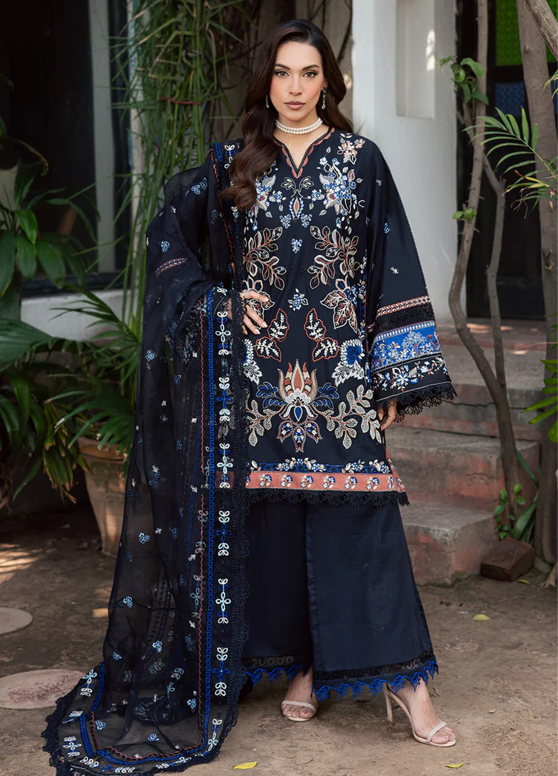 Celia By Zarposh Luxury Embroidered Lawn 3 Piece Unstitched Suit ZP26CLL D-ZELINE