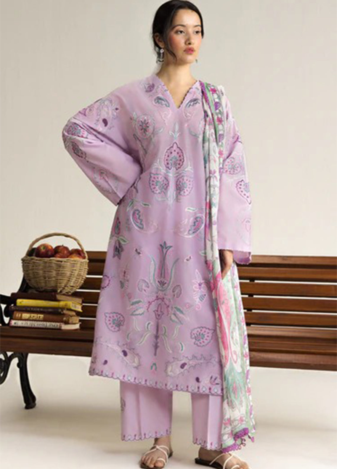 Coco By Zara Shahjahan Embrodiered Lawn 3 Piece Unstitched Suit CZS26LE2 D-4A SIA