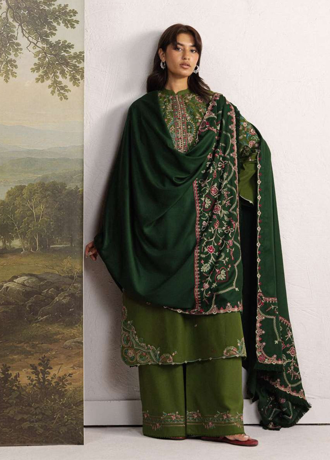 Coco By Zara Shahjahan Embroidered Karandi 3 Piece Unstitched Suit ZS26CW D-05B SHAB
