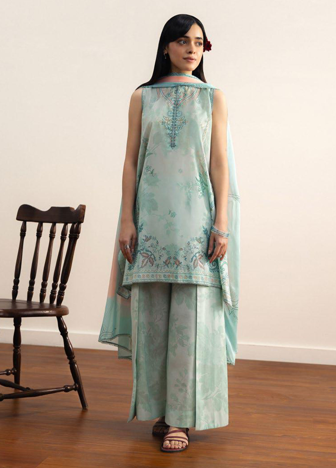 Coco By Zara Shahjahan Printed Lawn 3 Piece Unstitched Suit CZS26CPD2 D-SORA 3B