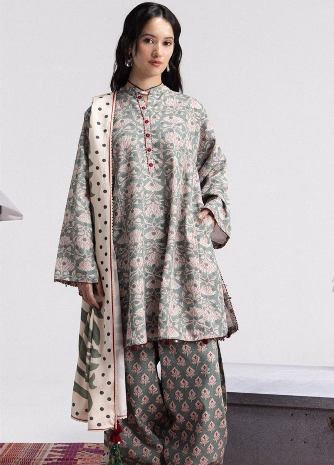 Coco By Zara Shahjahan Printed Linen 3 Piece Unstitched Suit ZS26CPV4 D-7A ELOWEN