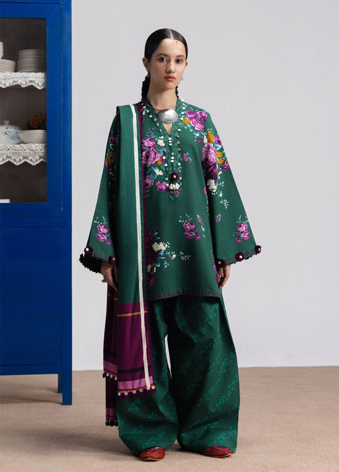 Coco By Zara Shahjahan Printed Linen 3 Piece Unstitched Suit ZS26CPV4 D-9B KATYA