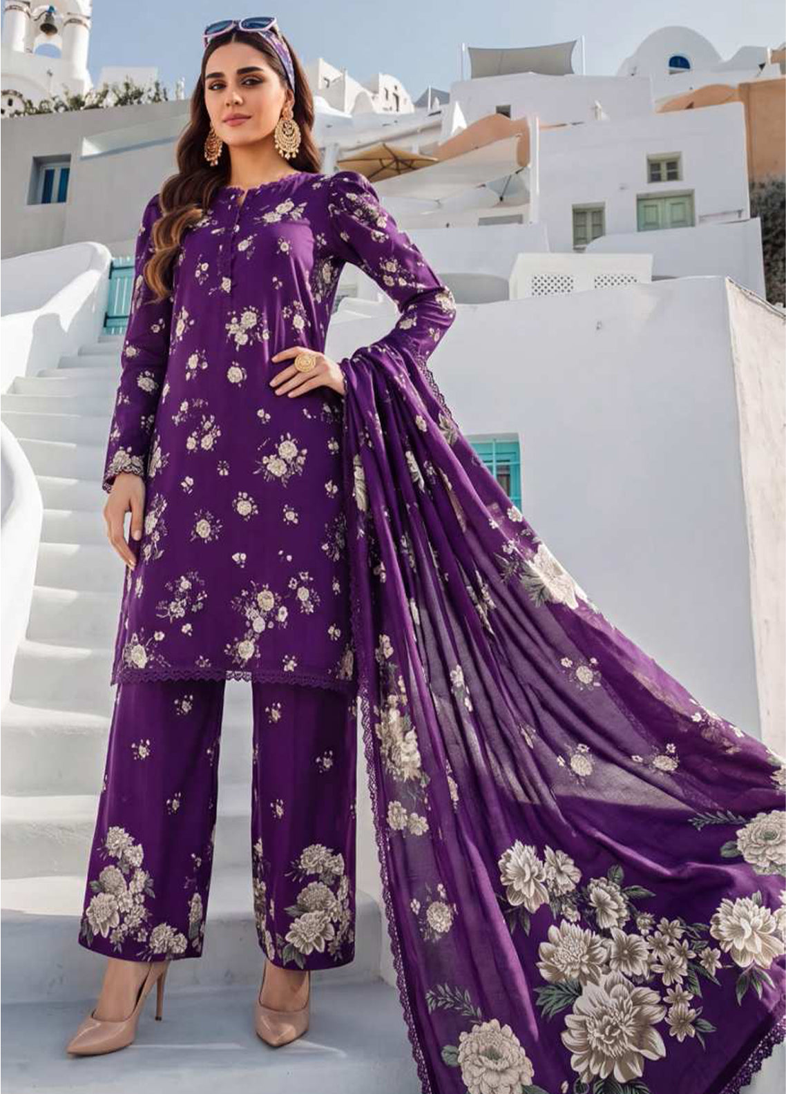 Coco Cords By Alzohaib Printed Lawn 3 Piece Unstitched Suit AZ26CCDV8 D-CC-01