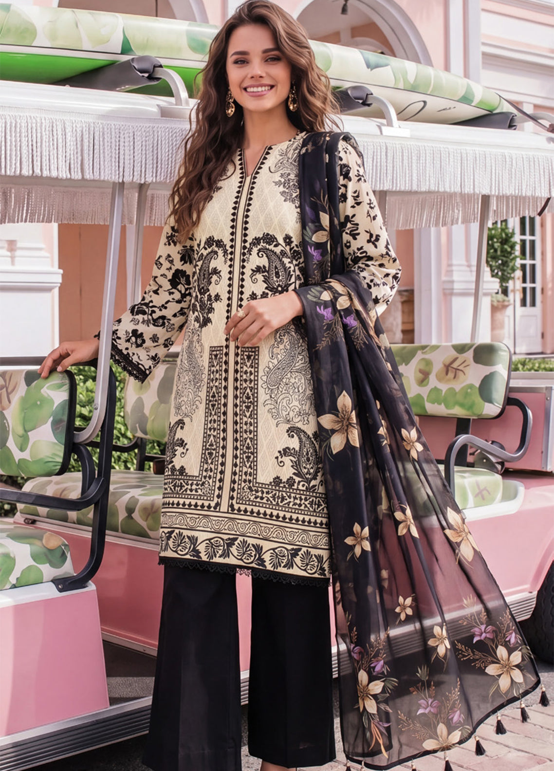 Colors By Alzohaib Digital Printed Lawn 3 Piece Unstitched Suit AZ26CDPV2 D-CDC-05