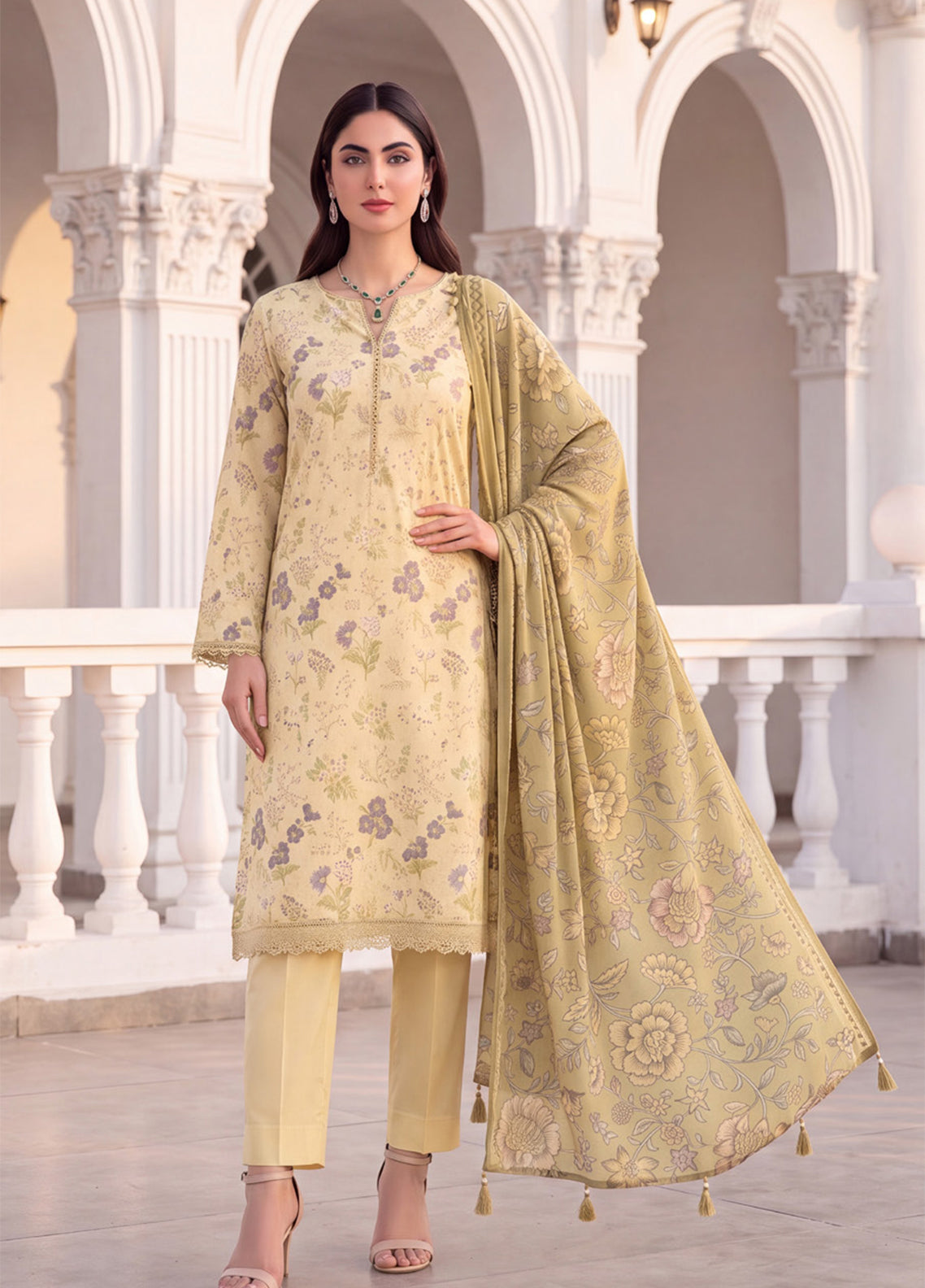 Colors By Alzohaib Digital Printed Lawn 3 Piece Unstitched Suit AZ26CDPV4 D-CDP-02