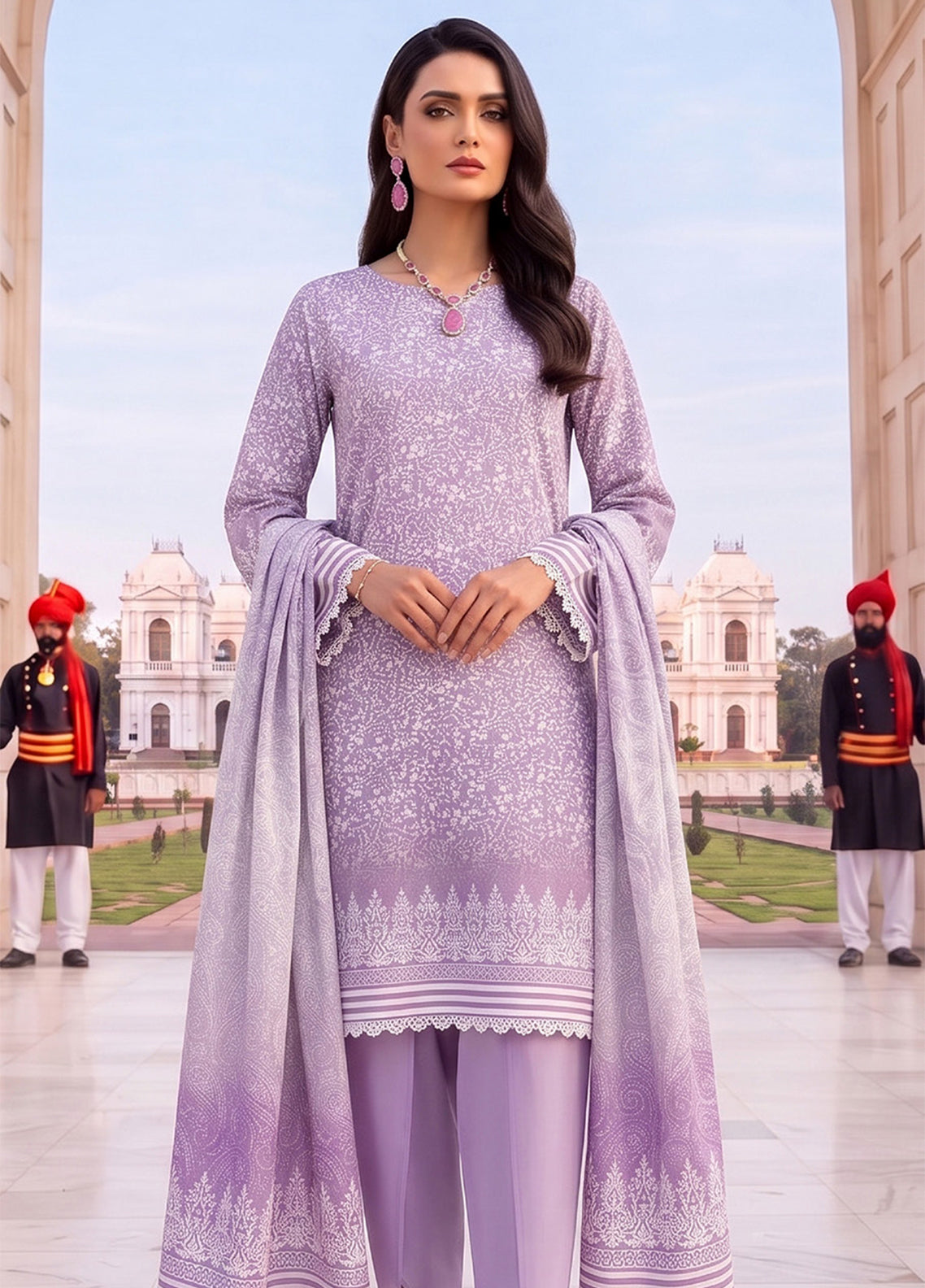 Colors By Alzohaib Digital Printed Lawn 3 Piece Unstitched Suit AZ26CDPV4 D-CDP-03