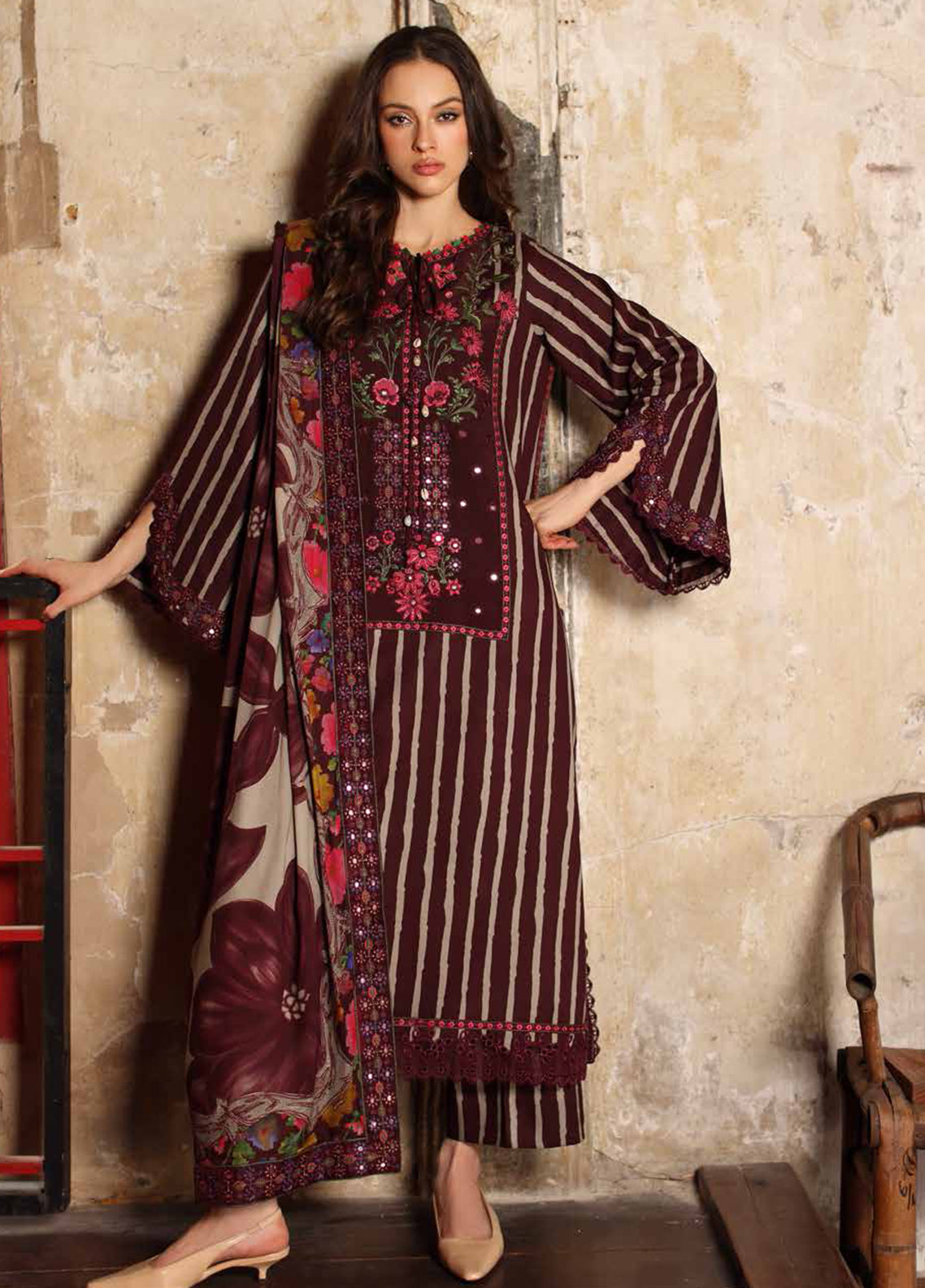 Combination By Charizma Embroidered Linen 3 Piece Unstitched Suit CH26CLV1 D-CCW7-02